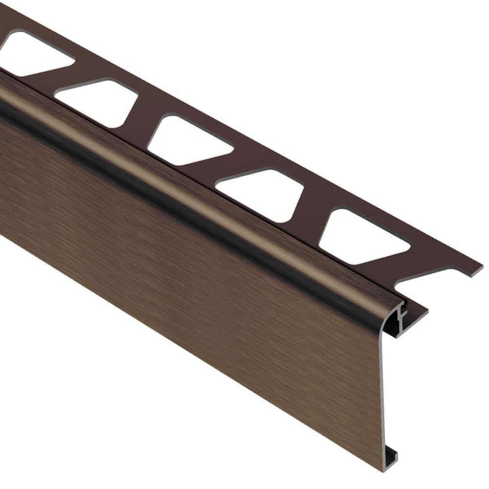 Schluter Systems RS125ABGB39 Rondec-Step 0.5-in W x 98.5-in L Brushed antique bronze anodized aluminum Aluminum Step Tile Edge Trim