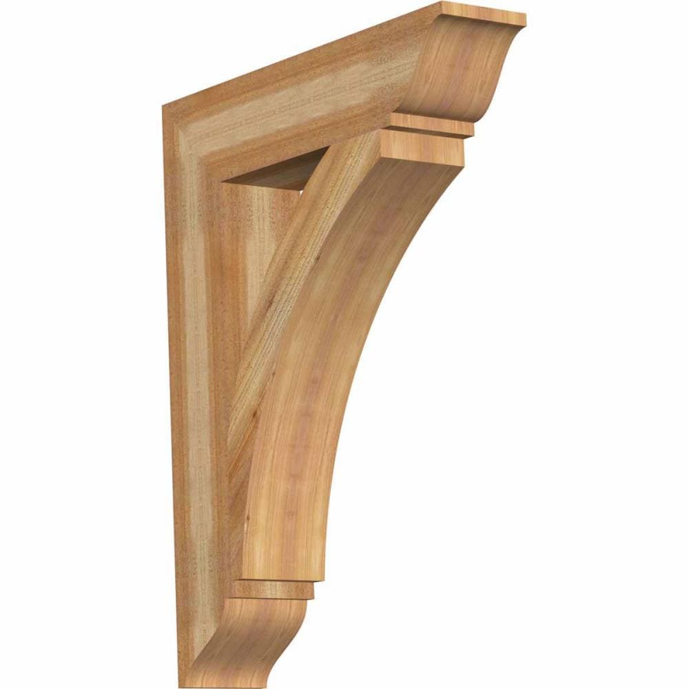 Ekena Millwork BKT06X28X36THR01RWR Thorton traditional rough sawn 6-in x 28-in x 36-in Western red cedar Brown Wood Standard bracket