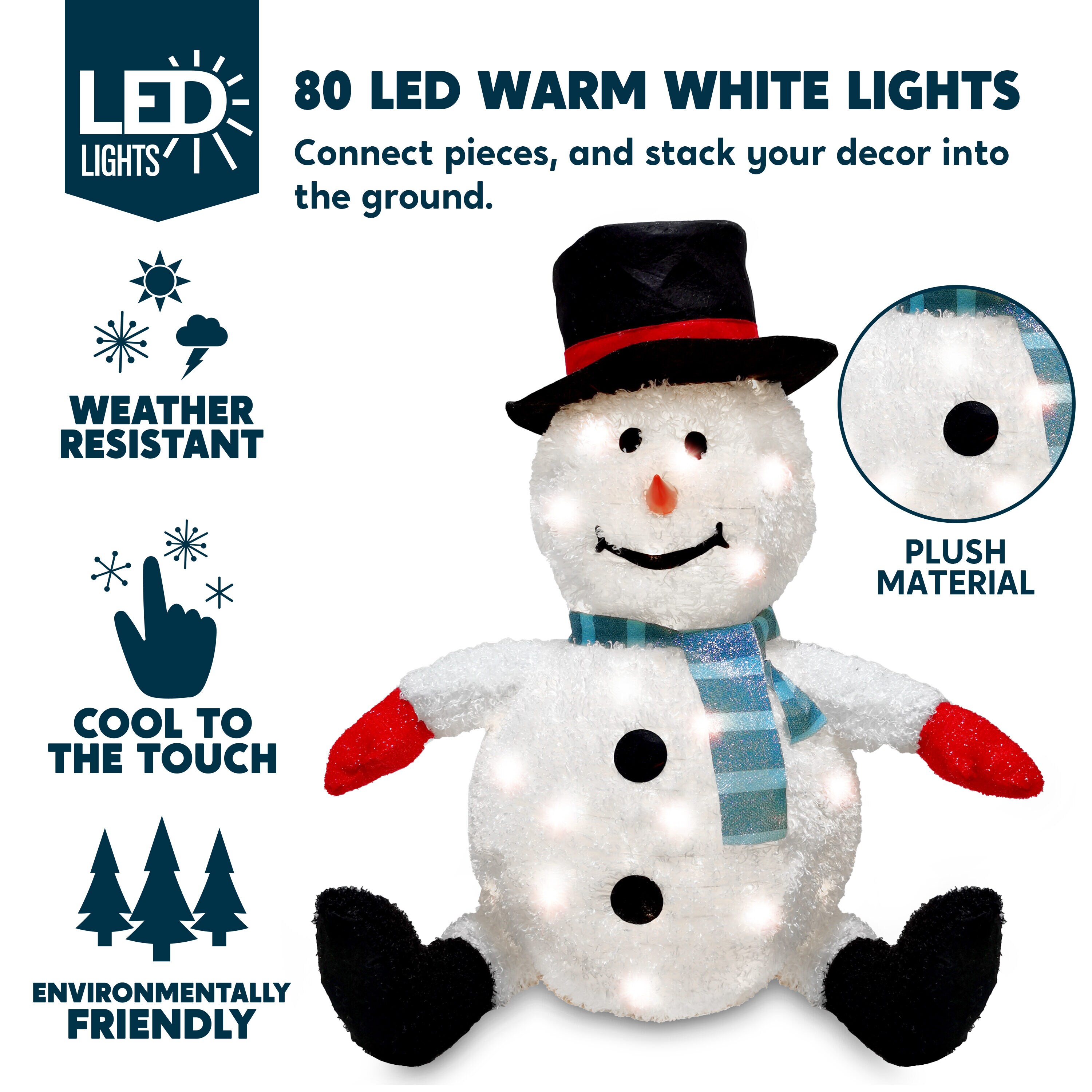 CleverDelights cleverdelights white luminary bags - 30 count - snowman  design - flame resistant paper - christmas holiday outdoor decoration