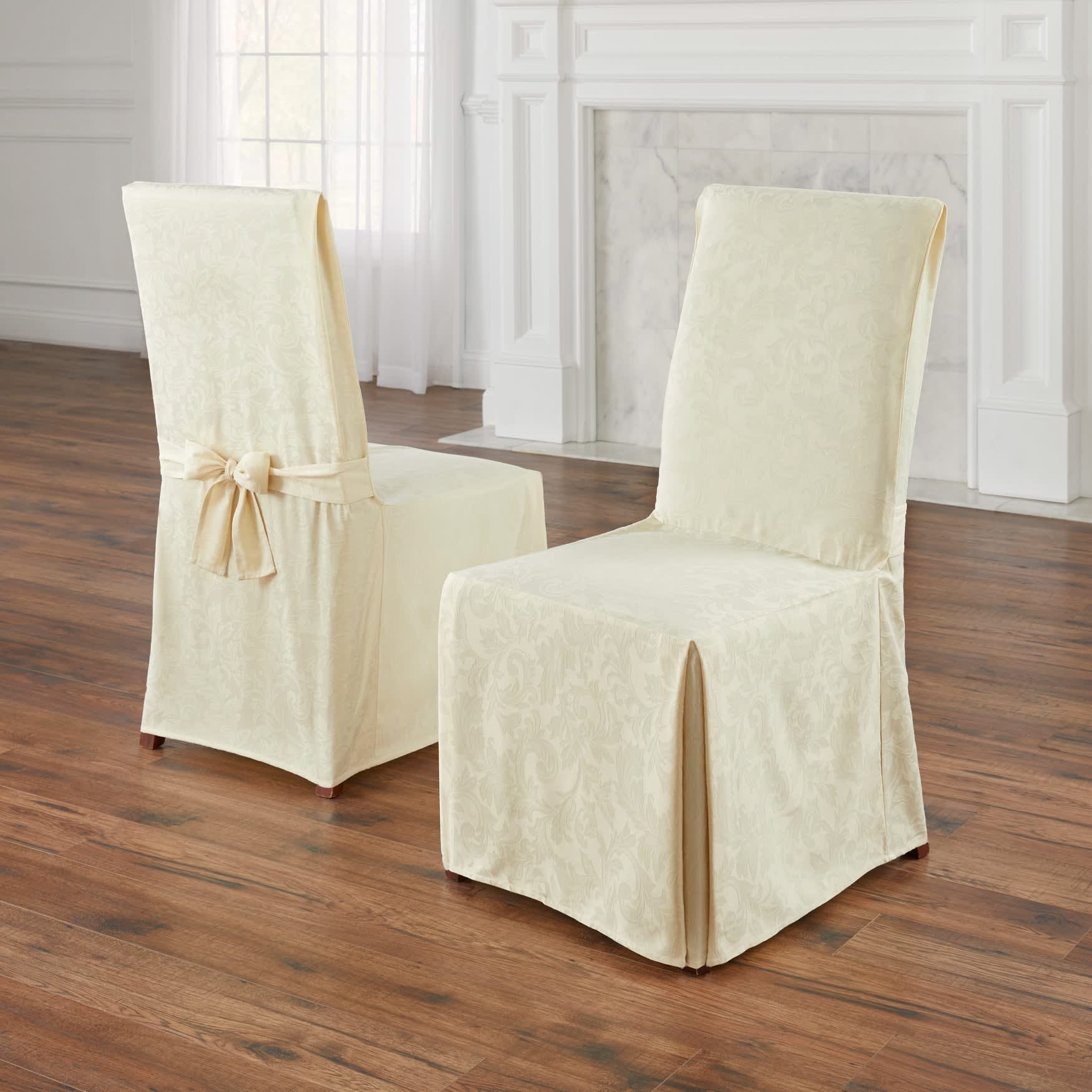 BrylaneHome 196438724080 Damask Set of 2 Chair Covers