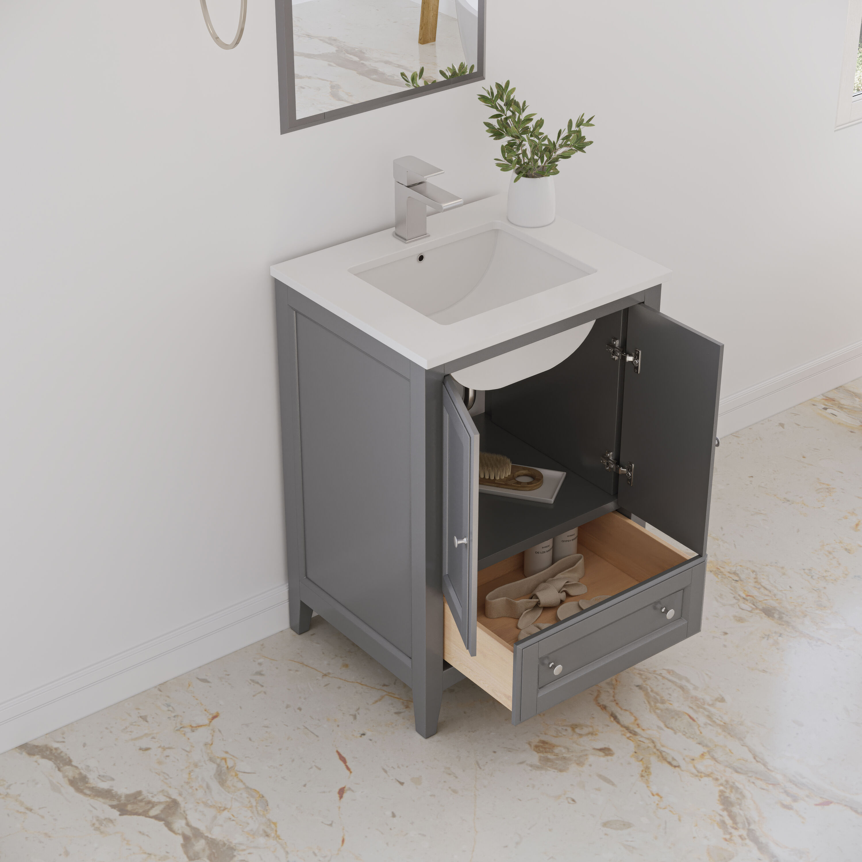 Fresca FVN2024GR Bath-Vanity-Combo - View #3