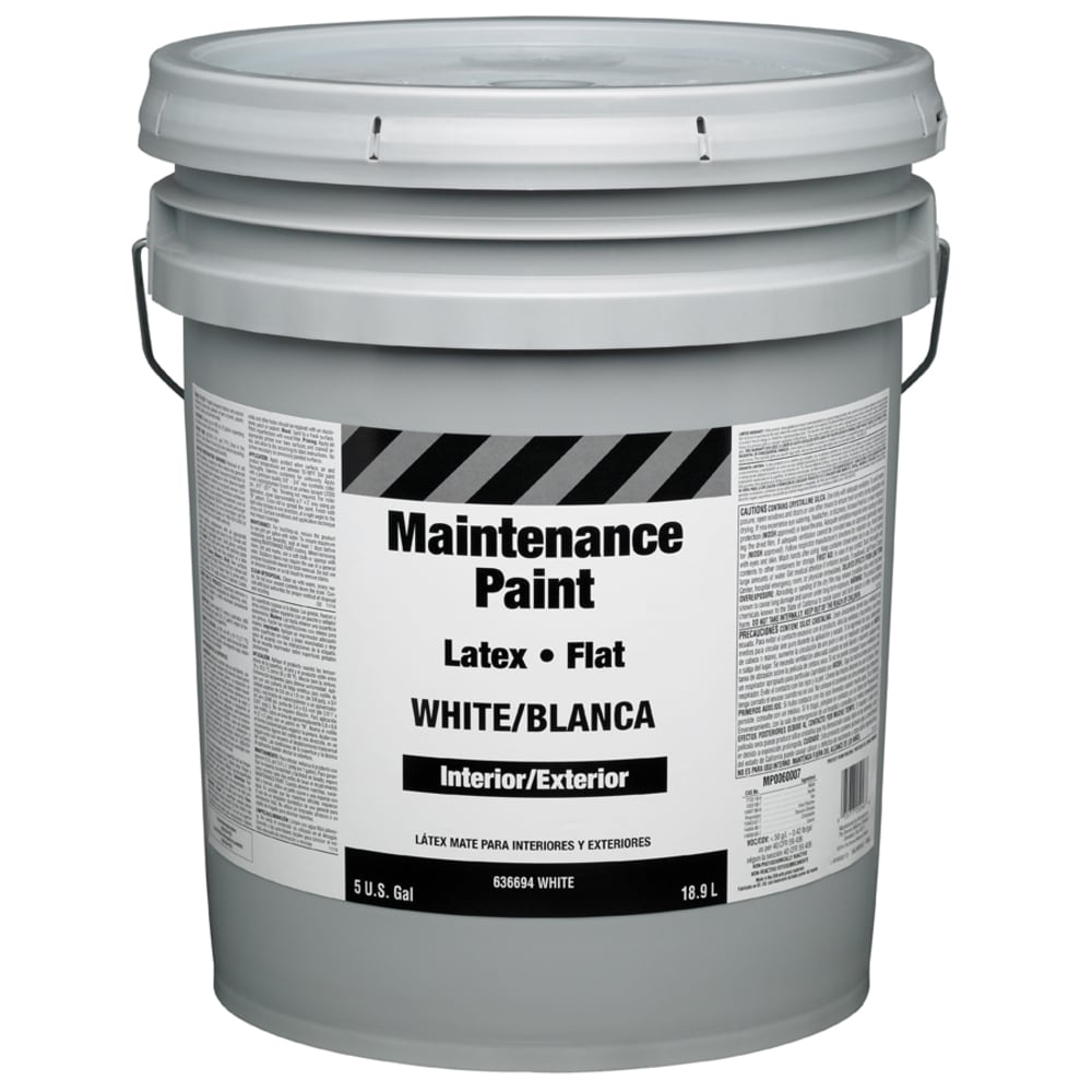 Maintenance One® Interior/Exterior Latex Paint, Flat Finish, 5 Gallon, RAA  Hardware