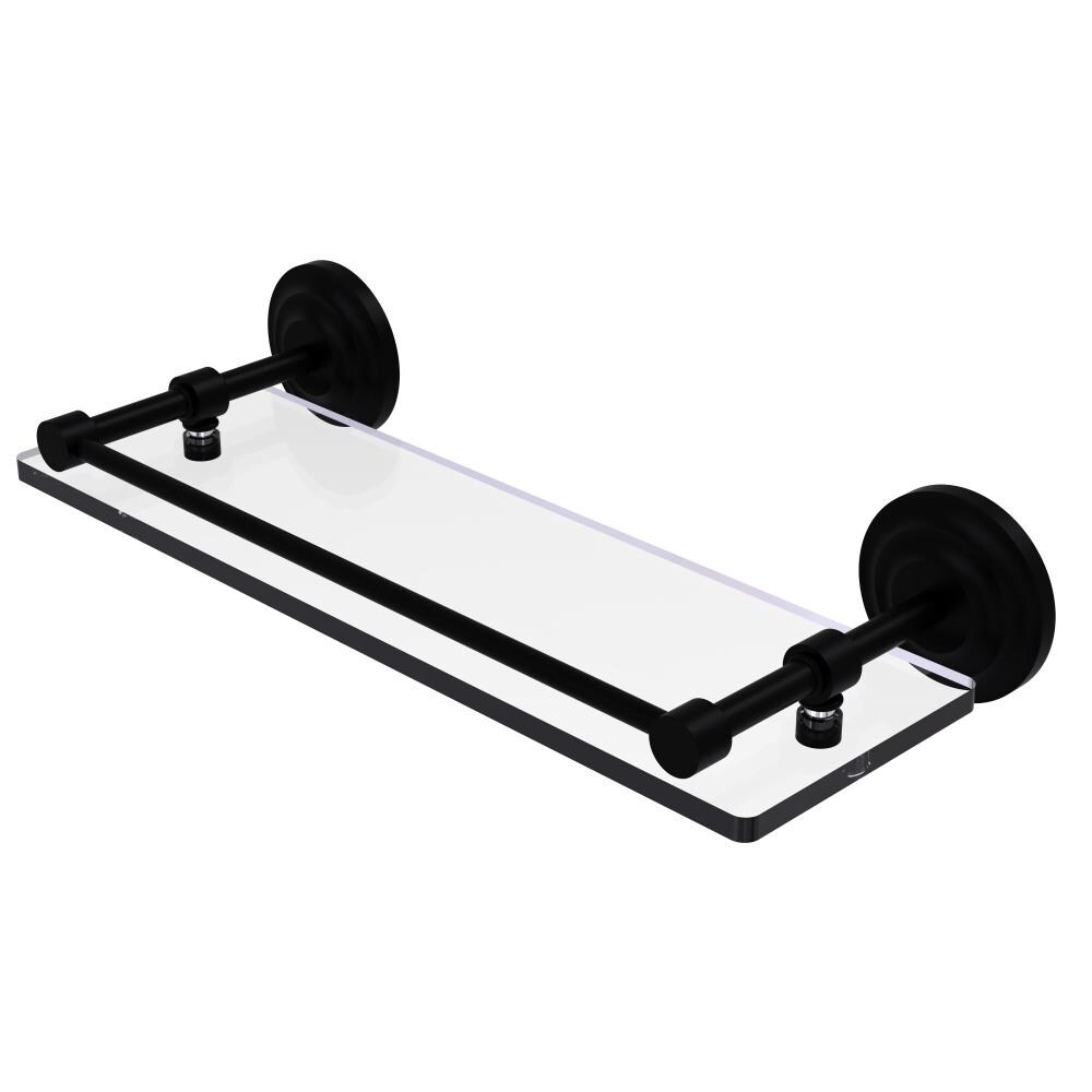 Allied Brass QN-1/16-GAL-BKM Que New Matte Black Wall mount Bathroom Shelf ( 16-in x 3-in x 5-in )