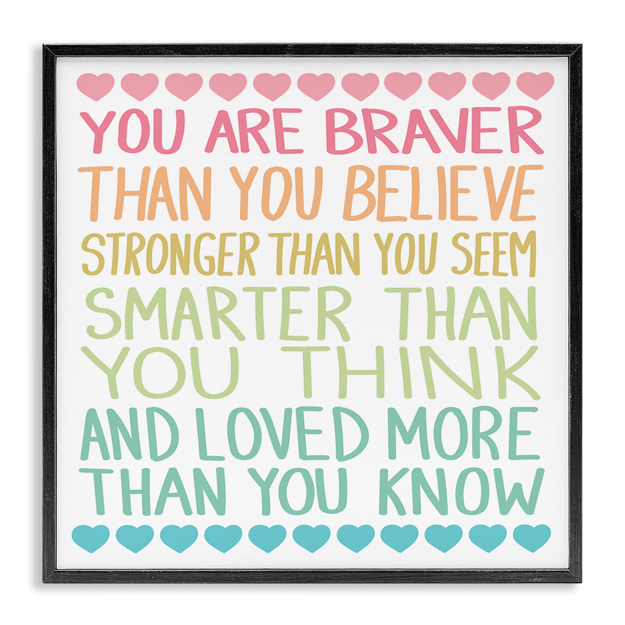 Stupell Industries BS-414-FR-17X17 Rainbow Confidence Phrases Black Framed Giclee Art By Sweet Melody Designs 17 x 17