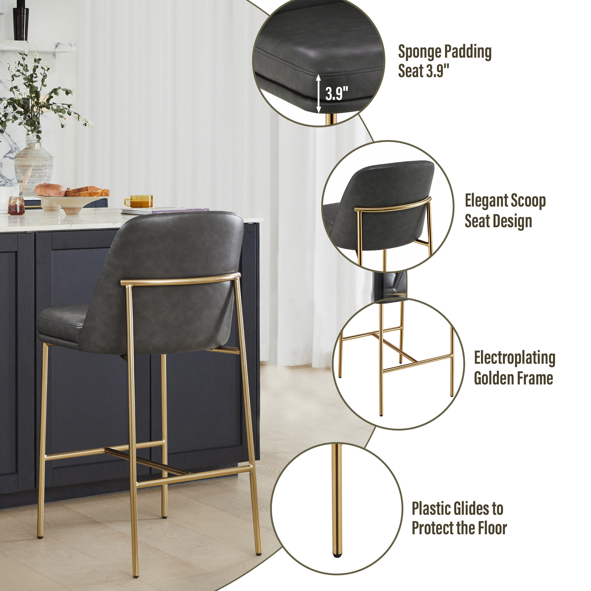 Circle 55 LWSY2018-PU6016 stools - View #2