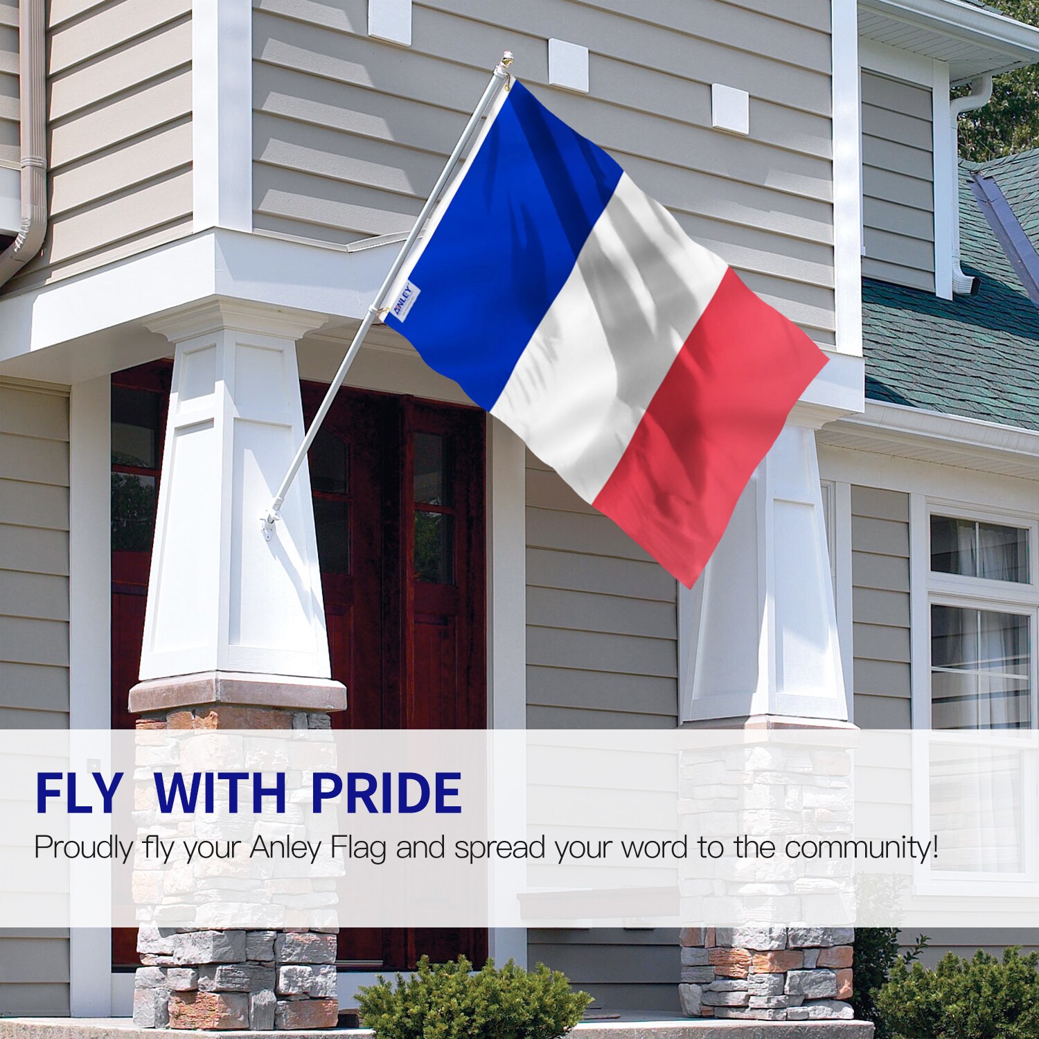 Fly Breeze Blue 3x5 Foot International Flag with Brass Grommets