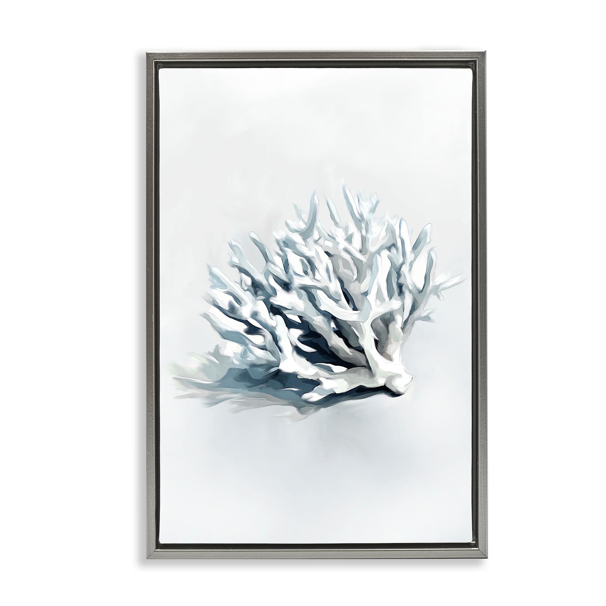 Stupell Industries BS-970-FFL-20X30 Subtle Staghorn Coral Gray Framed Floater Canvas Wall Art By Ramona Murdock 21 x 31