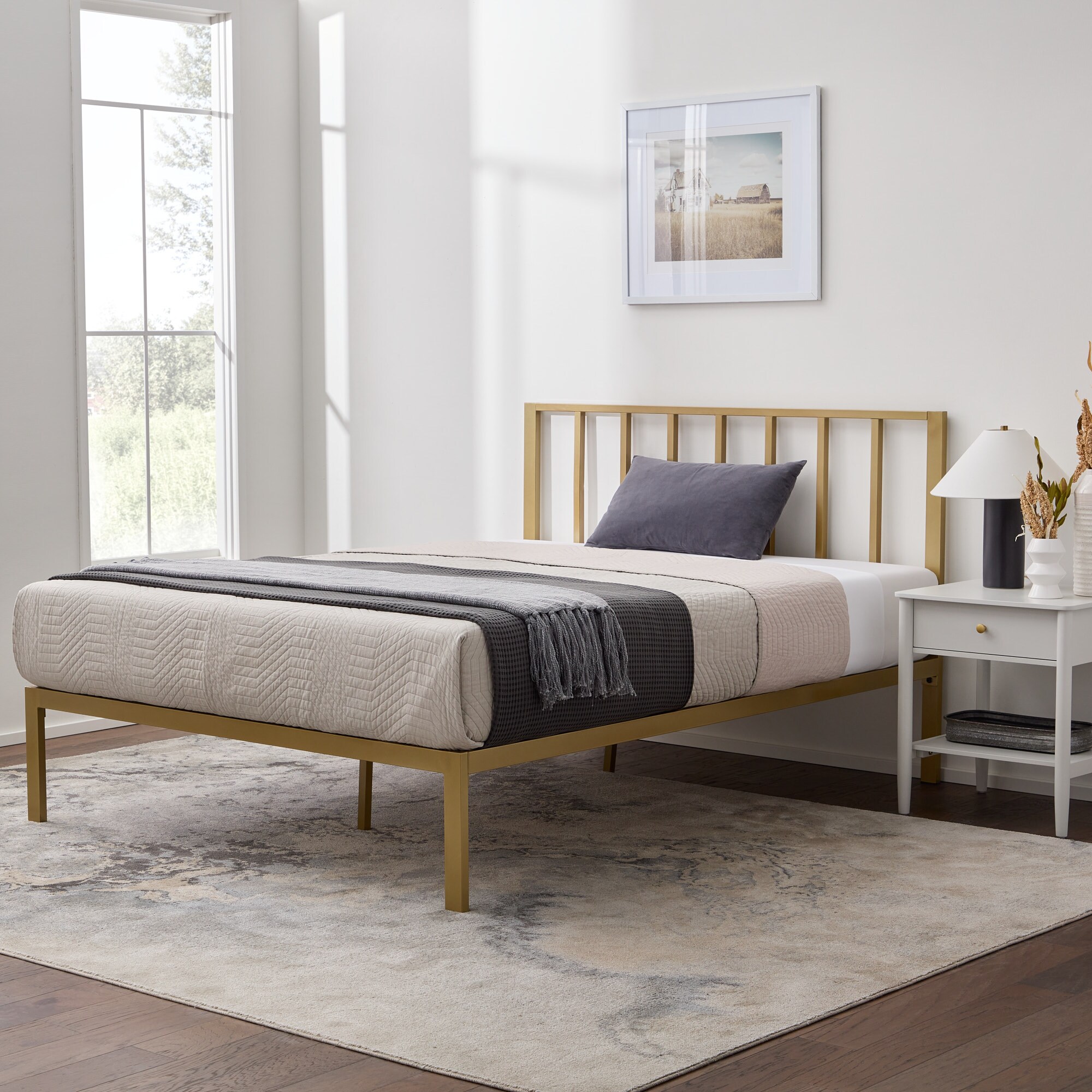 Brookside Lori Gold Twin Metal Platform Bed In The Beds Department At 