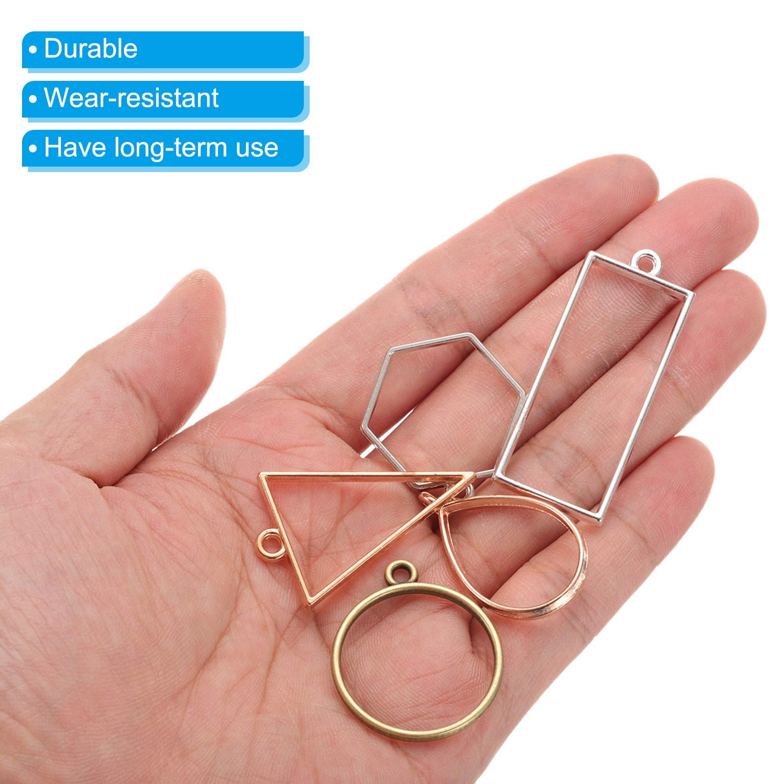 PATIKIL 50pcs Open Bezels Resin Bezels Charm Pendants Open Back Bezels ...