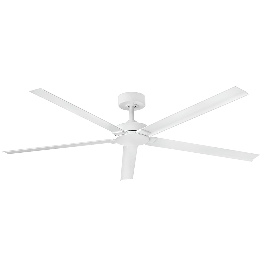Hinkley 907660FMW-NWD Vento 60-in Outdoor Smart Matte White with Matte White Blades Ceiling Fan Without Light - Remote Included ( 5 -Blade )
