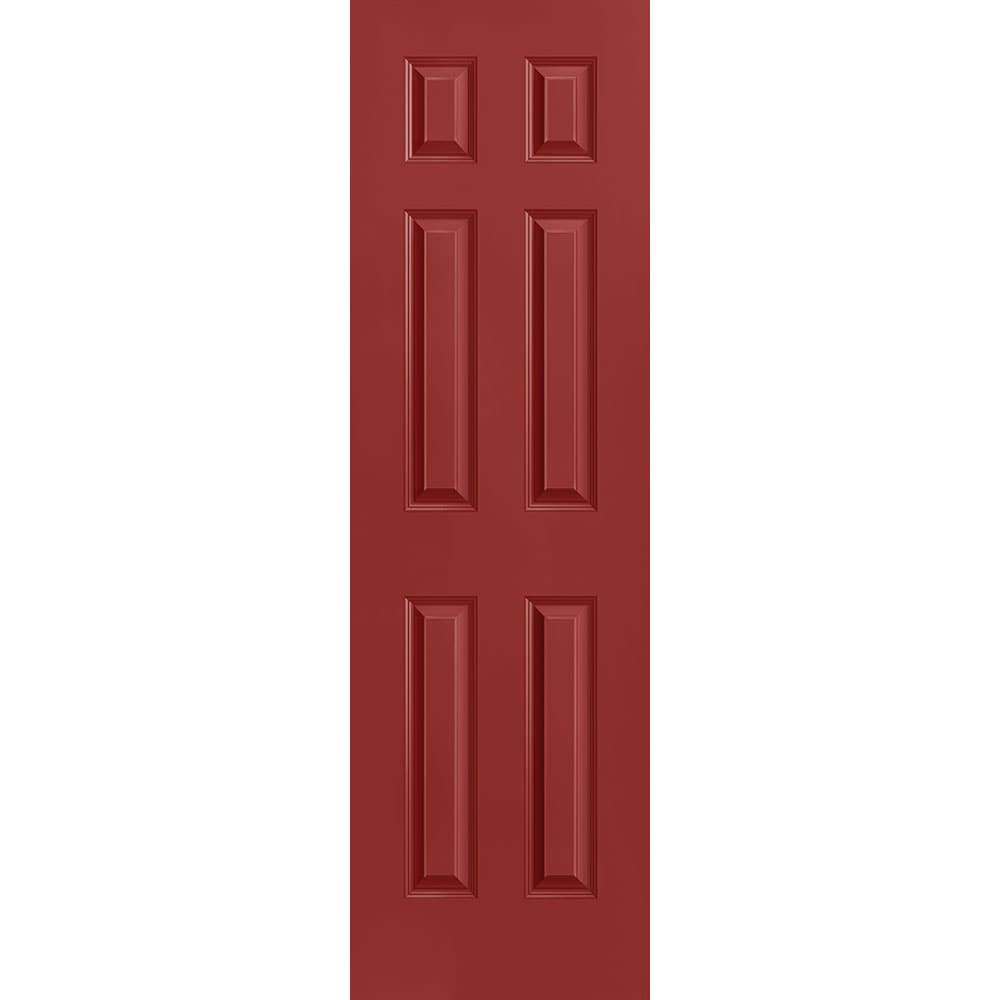 Masonite 1317301 Traditional 24-in x 80-in Barn Red 6-panel Smooth Solid core Prefinished Molded composite Slab Door