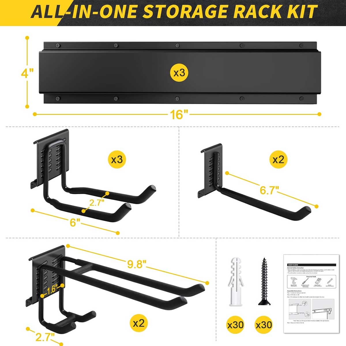 Aoibox LABUS18024 Garage-Storage-Hooks - View #5