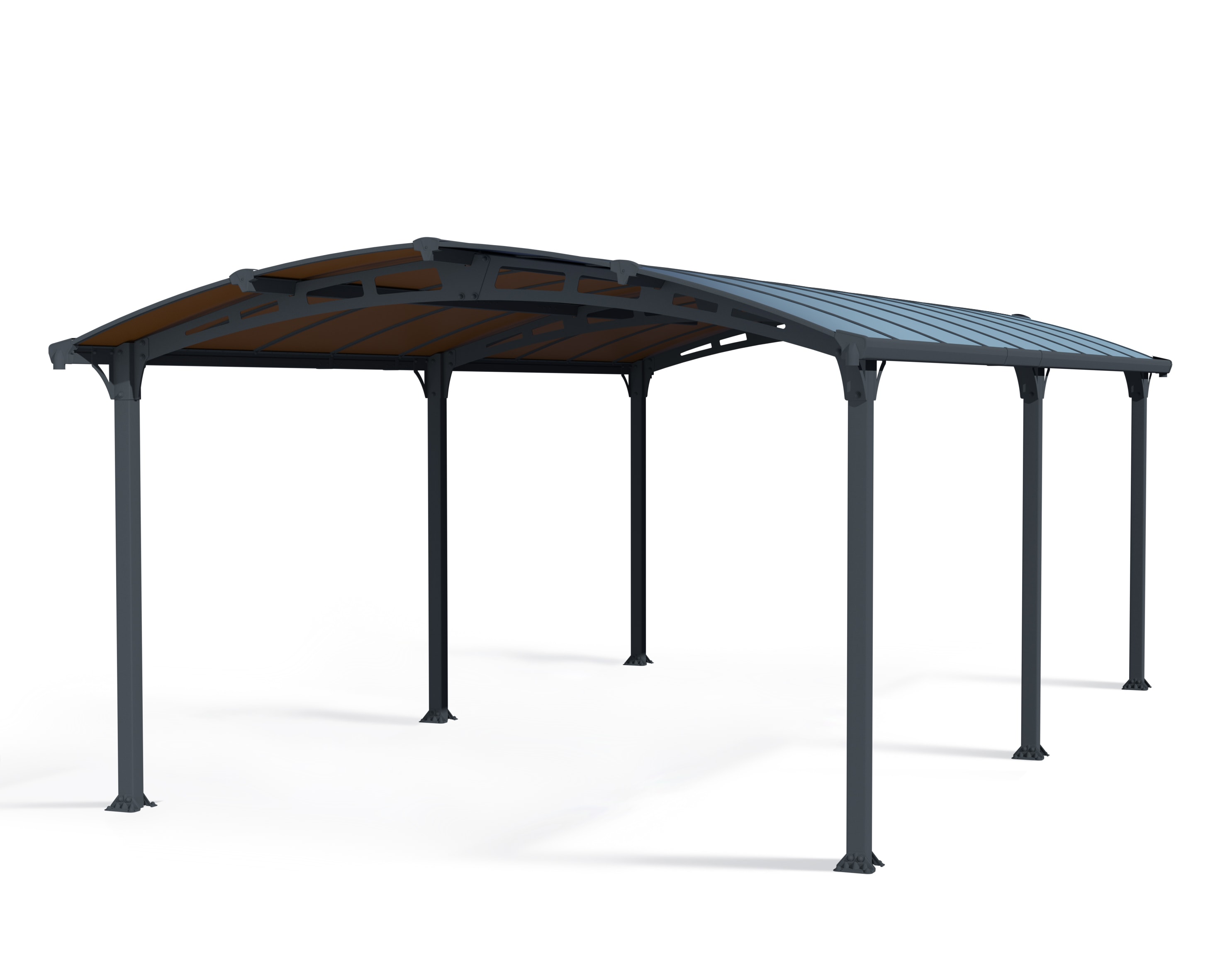 Gray Aluminum and Steel Carport Kit with Polycarbonate Roof