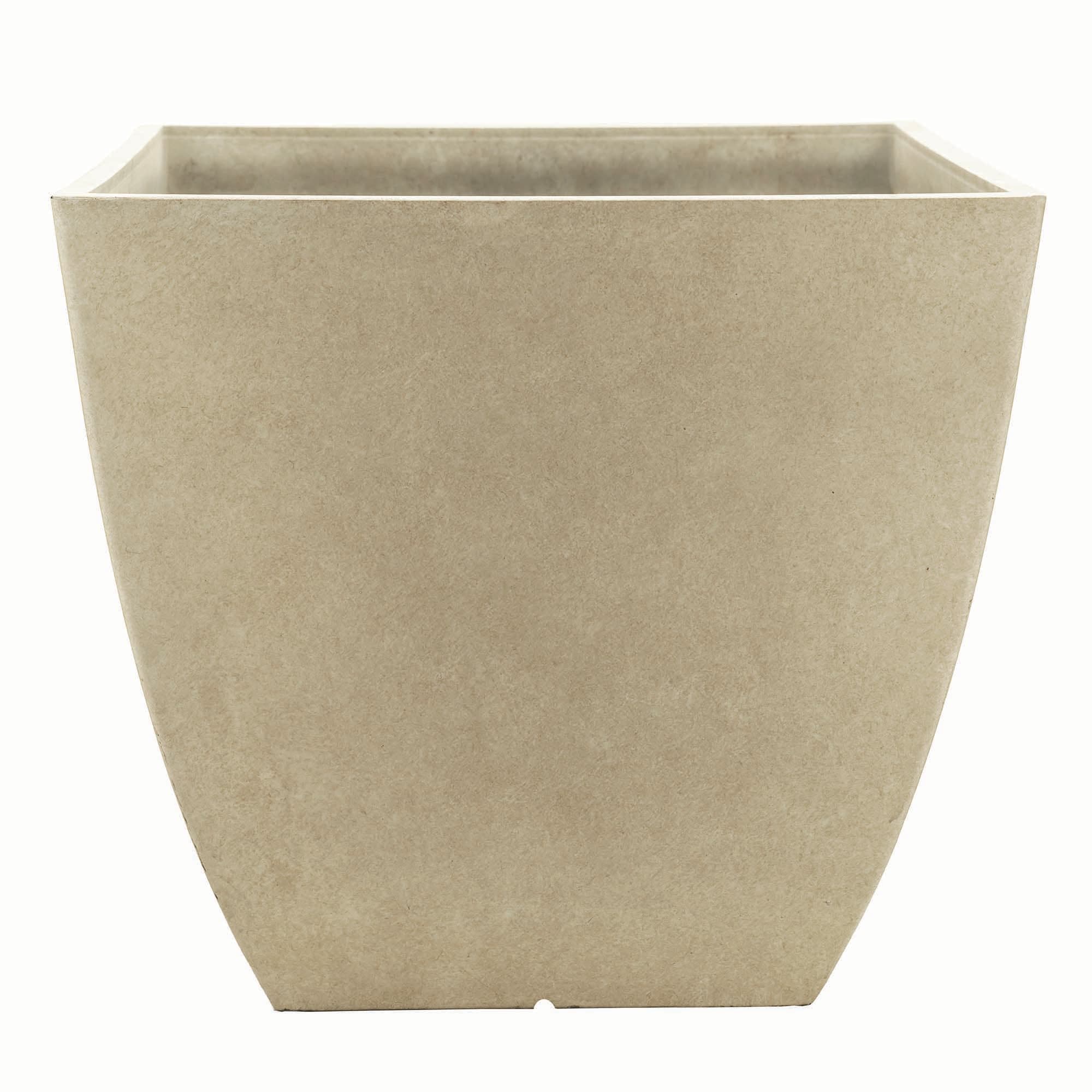 Southern Patio HDR-012184 Square 16-in W Large Brown Resin Contemporary/Modern Indoor Planter