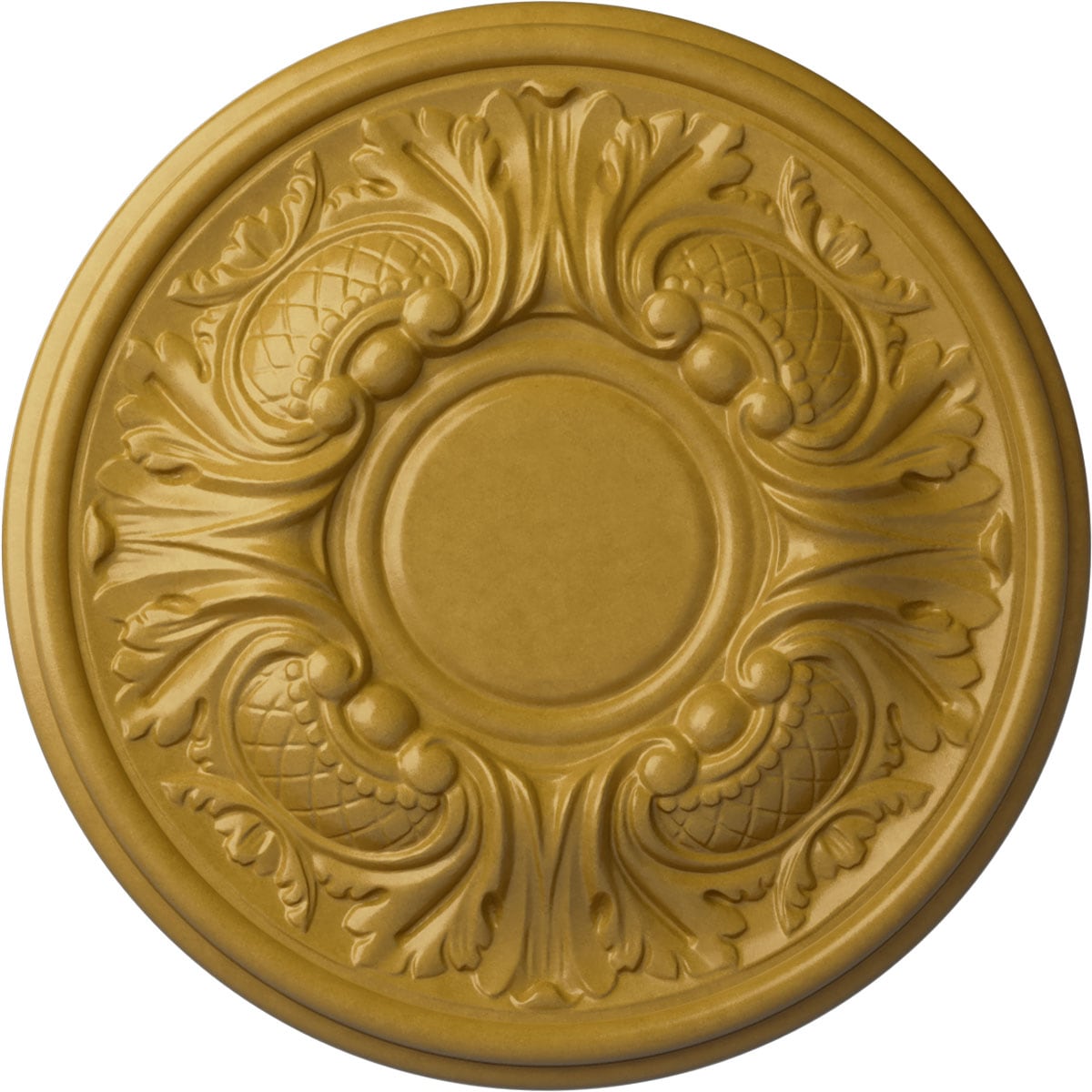 Ekena Millwork CM11WAIGS Wakefield 11.75-in W x 11.75-in L Painted Iridescent Gold Polyurethane Whole Ceiling Medallion