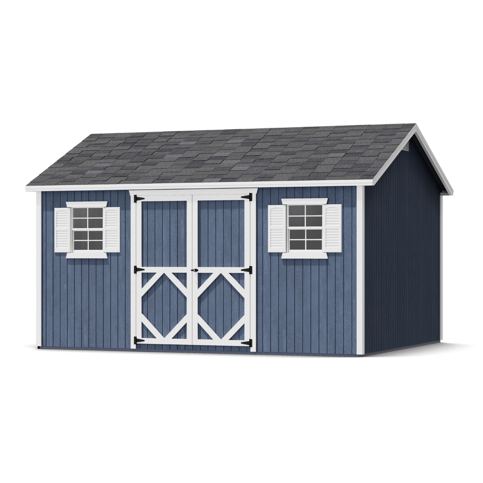 Little Cottage Co 12X14 CWS-PC Classic Workshop 12-ft x 14-ft Gable Style Wood Outdoor Storage Shed with 2 Windows 2 Doors