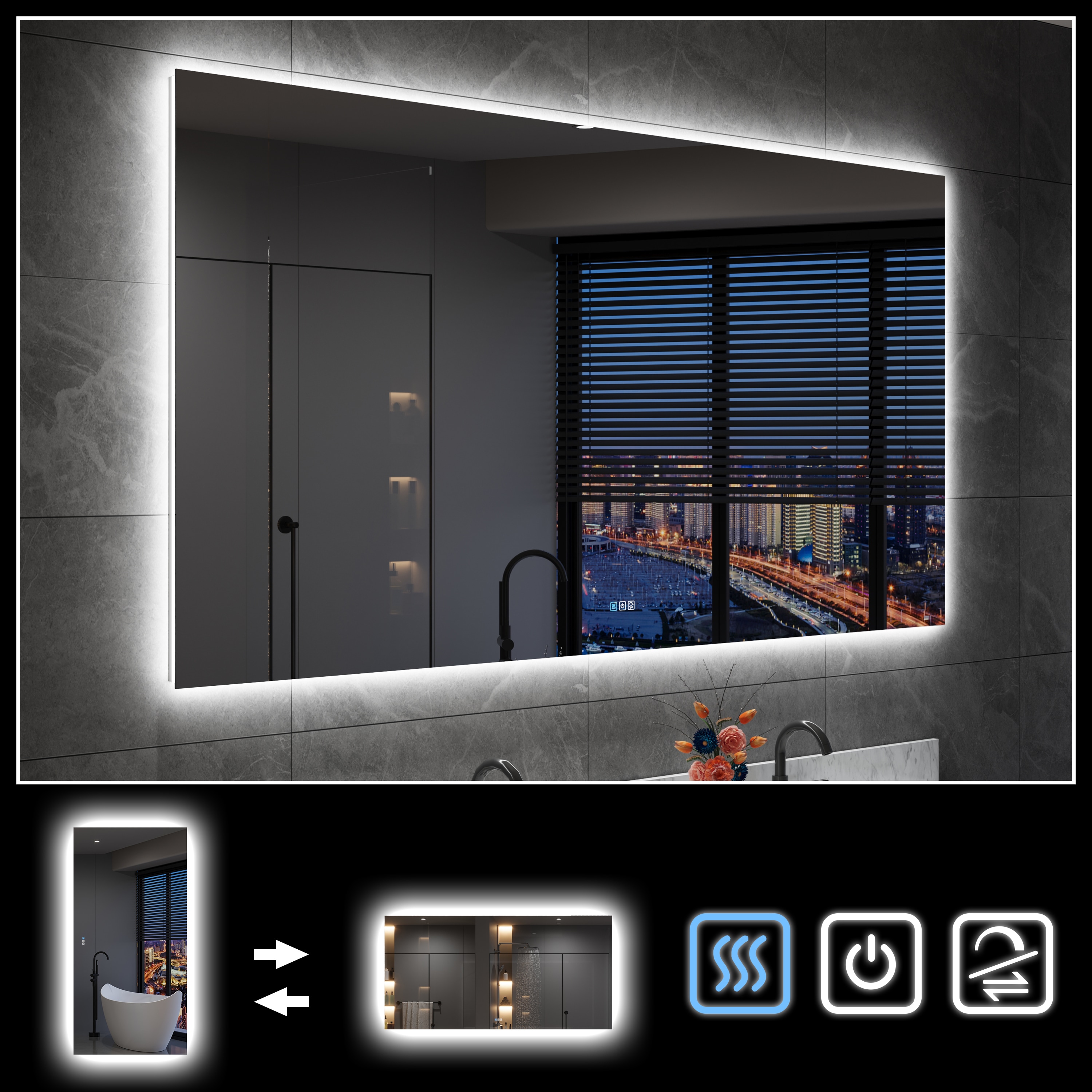 WELLFOR UCS-15FL5532 Framed-Bath-Mirrors - View #4