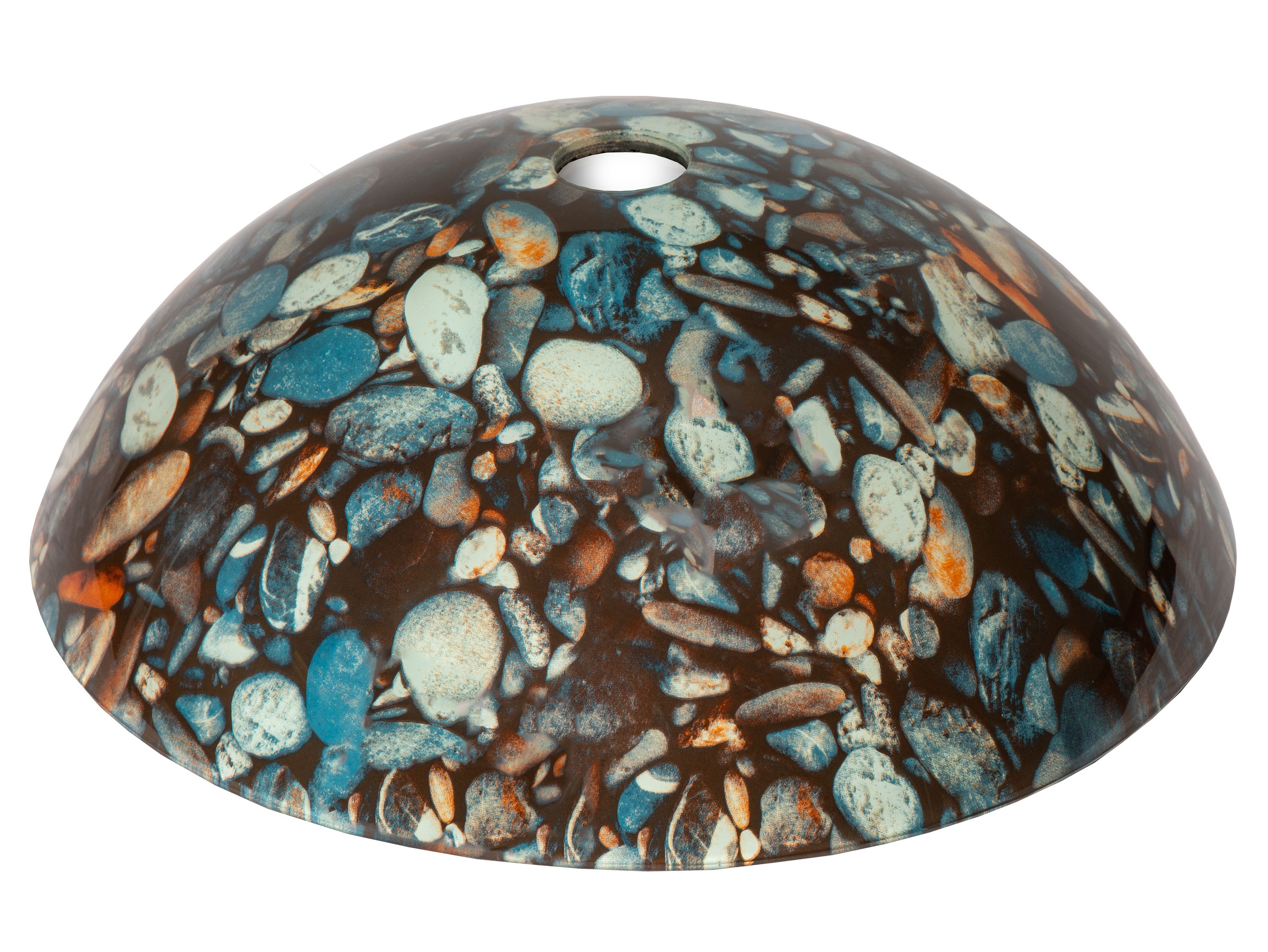 16.5'' Gray and Tan Tempered Glass Pebble Vessel Sink
