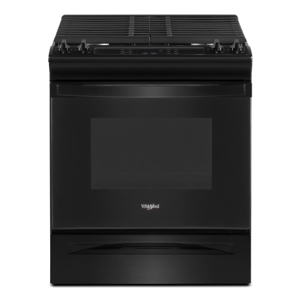 Whirlpool WEG515S0LB 30-in 4 burners 5-cu ft Slide-In Natural Gas Range ( Black )