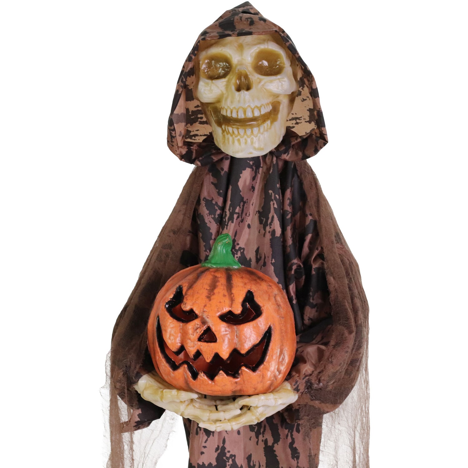 Haunted Hill Farm 4.92-ft Lighted Pumpkin Animatronic in the Outdoor ...