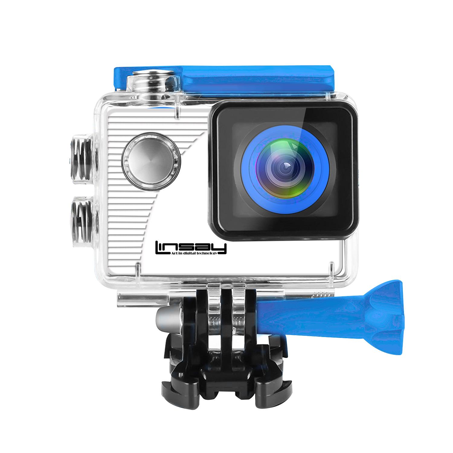 Pyle Gear Pro Sports Action Camera HD 1080P Mini Camcorder W/ Wi-Fi, 8 MP  Cam Waterproof Case, Blue 