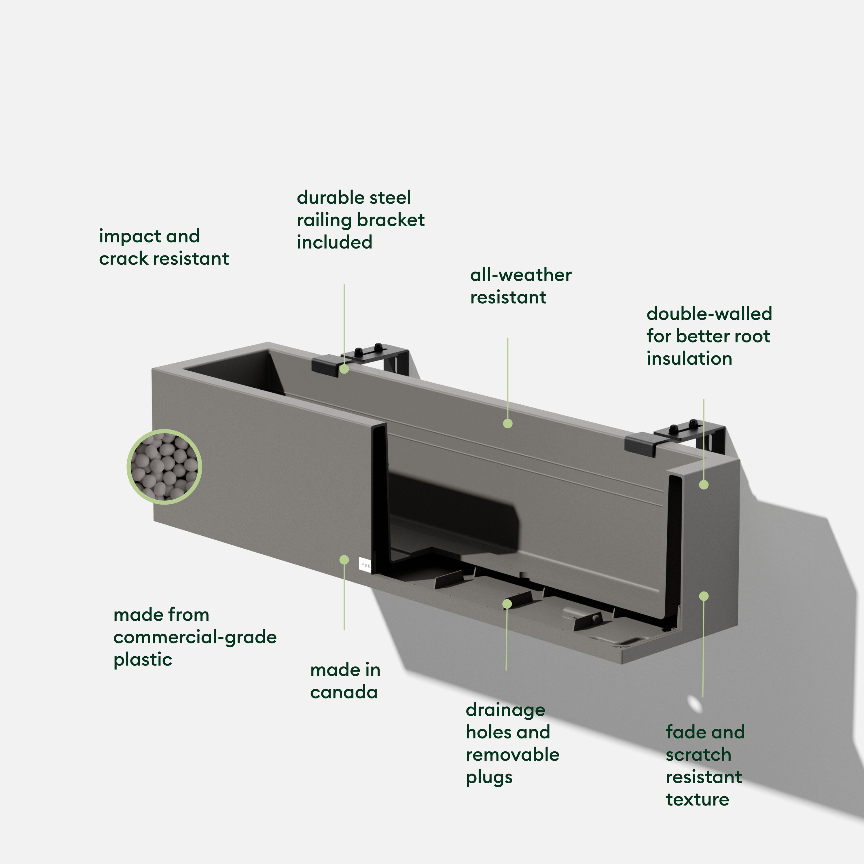 Veradek TRBRV36G Planter-Window-Box - View #2
