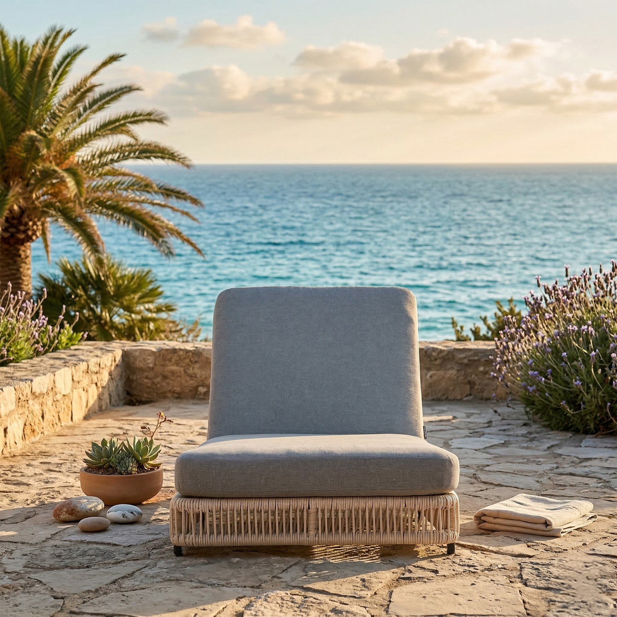 Dreamsidea LS-OD0014-BE-GRAY Patio-Chairs - View #2