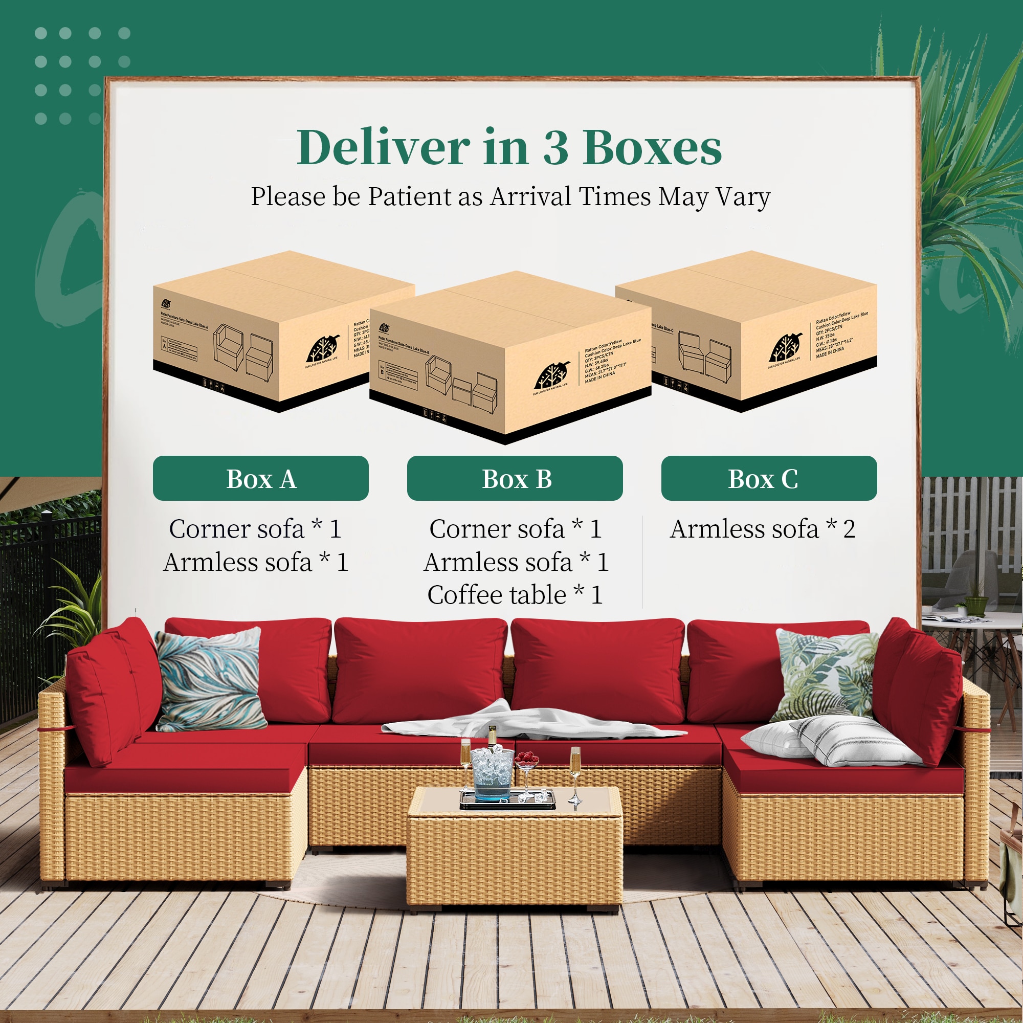 UPHA TBBE-ABC-RED Patio-Conversation-Sets - View #4