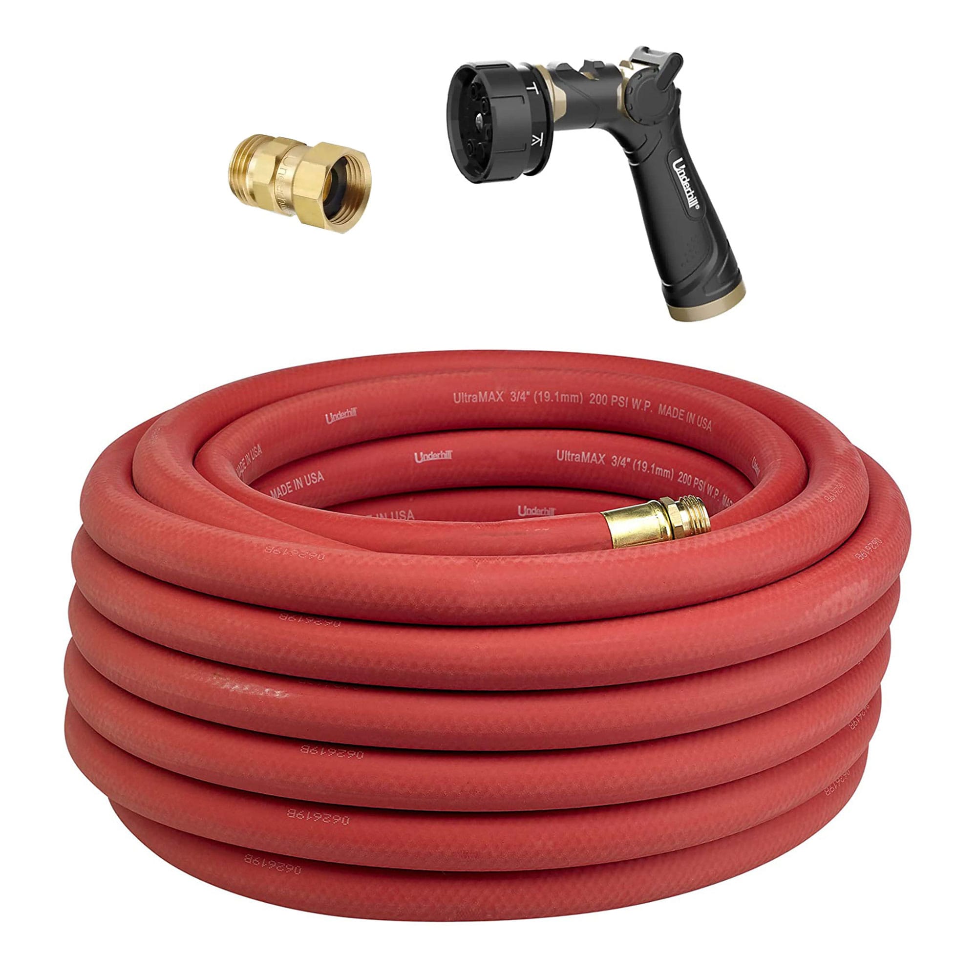 Underhill 310425 3/4-in x 25-ft Kink Free Rubber Red Hose