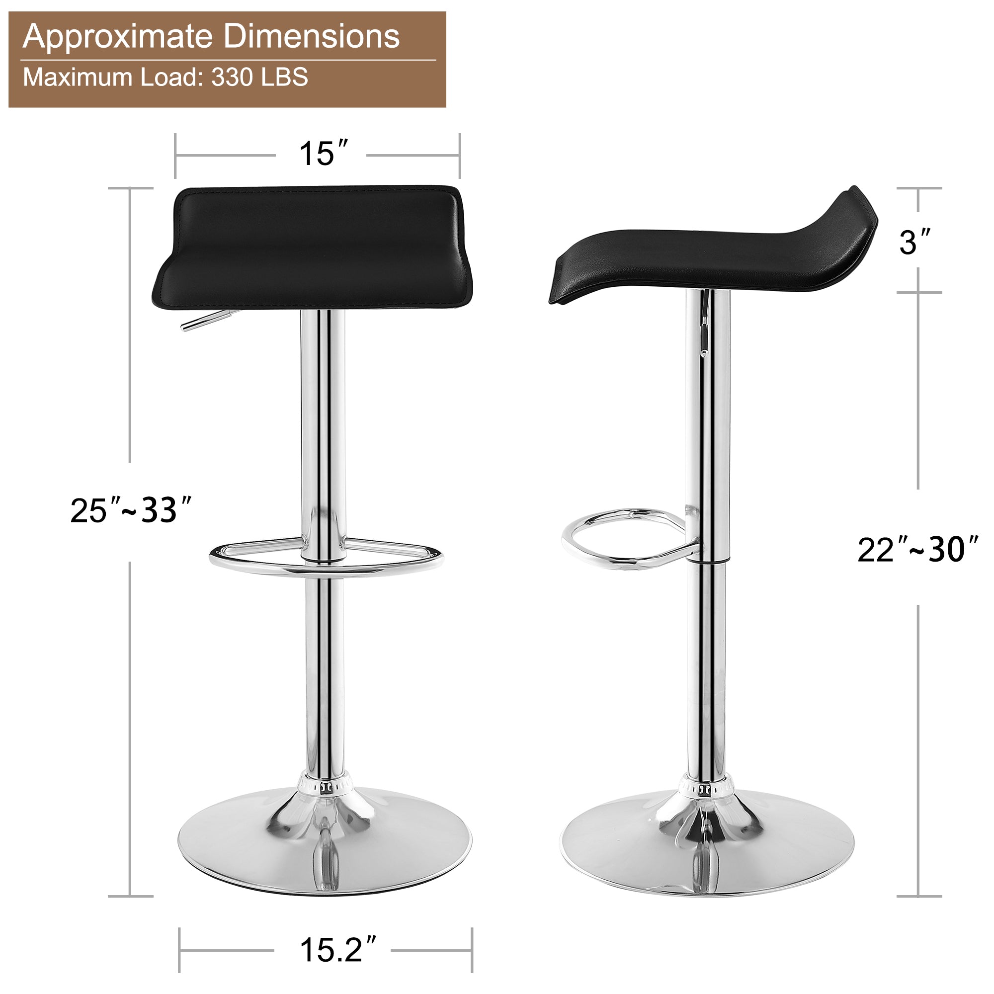 Vecelo LOE-C11-BLK stools - View #3