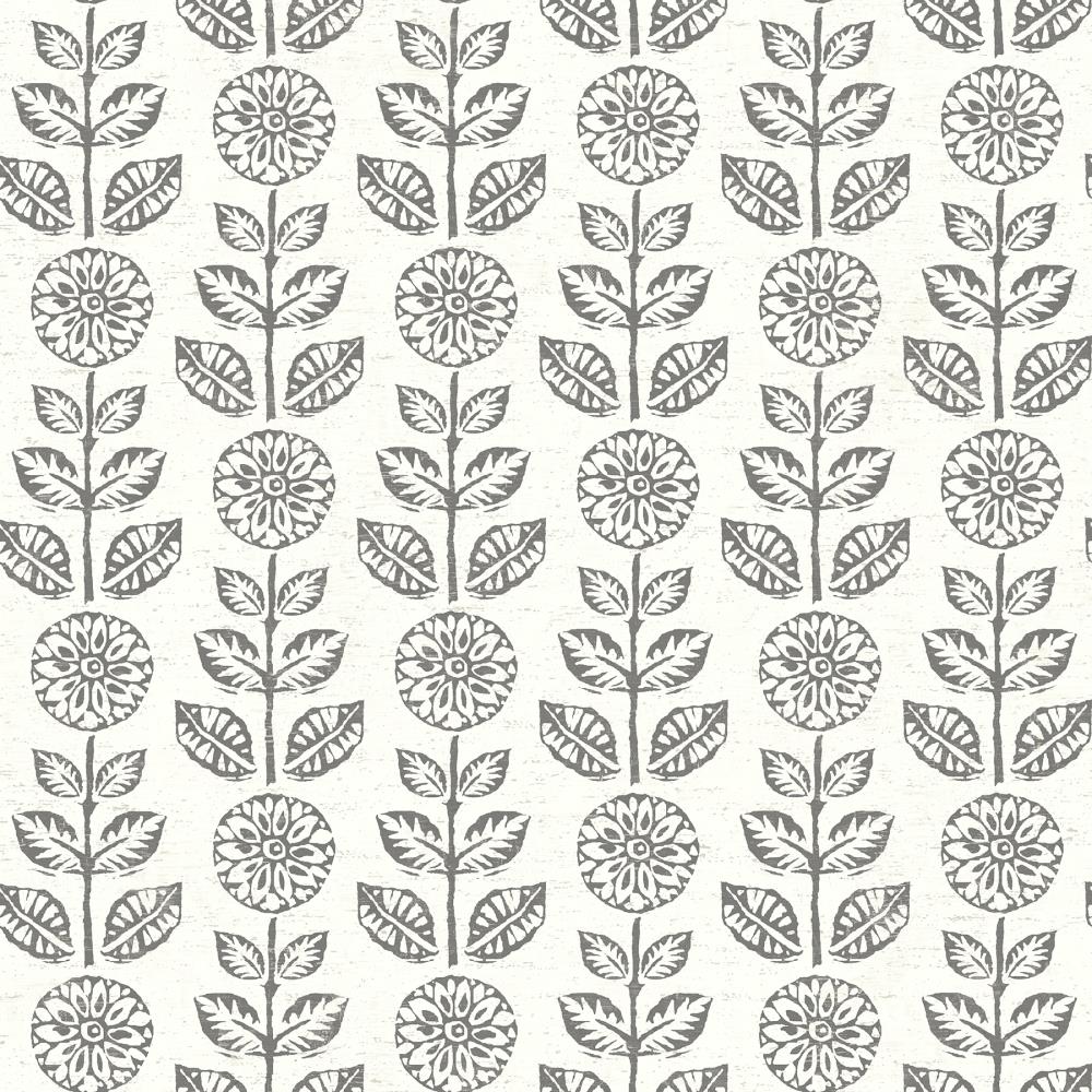 Brewster 2904-13511 Fresh Start Kitchen and Bath 56.4-Sq. Feet Dark Brown Non-woven Floral Prepasted Water Activated Paste Wallpaper