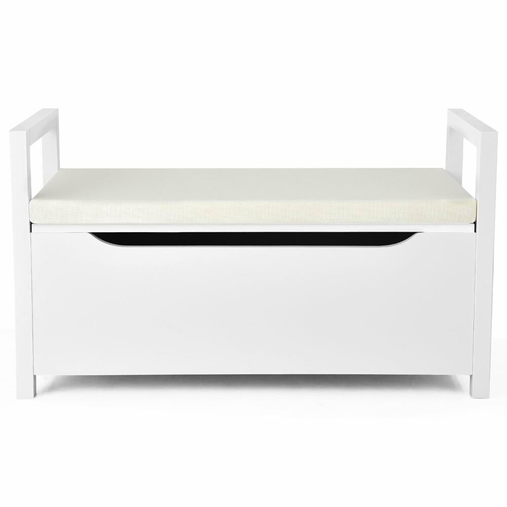 Simplify Modern Black Storage Bench with Storage 32-in x 12.6-in x 18-in in  the Benches department at