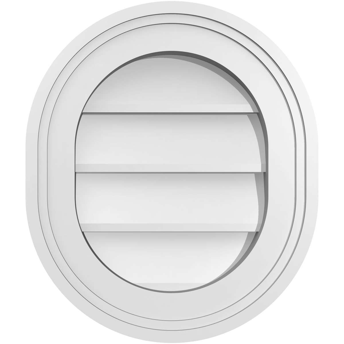 Ekena Millwork GVPVR12X1402SN 12-Inches x 14-Inches Off-white Oval PVC Gable Louver Vent