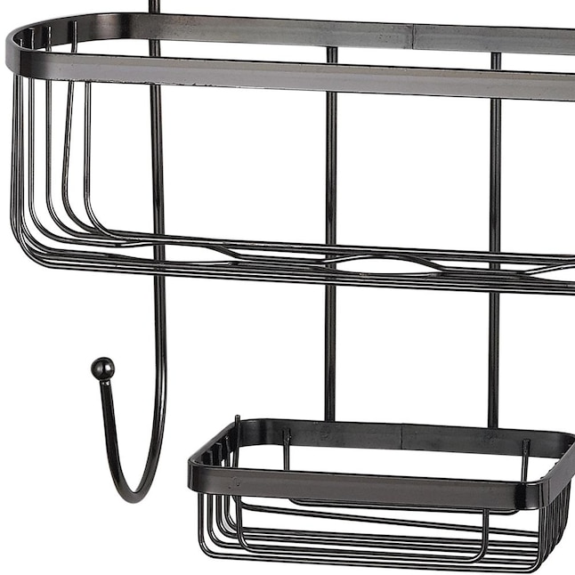 Home Basics Black Steel 3-Shelf Hanging Shower Caddy 11.3-in x 5-in x ...