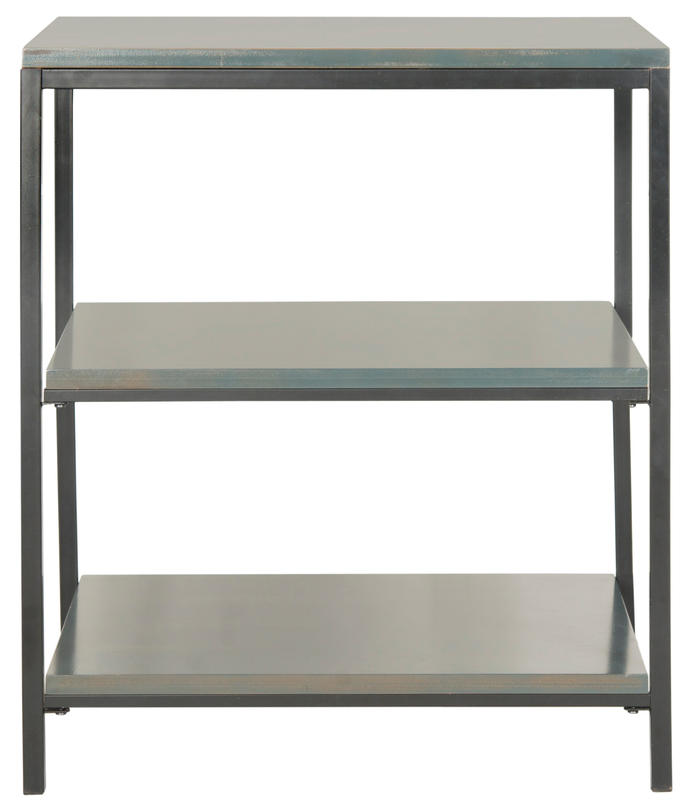 Safavieh AMH6614A Zeke 24.0-in W x 28.1-in H Steel Teal Wood Rectangular Casual End Table