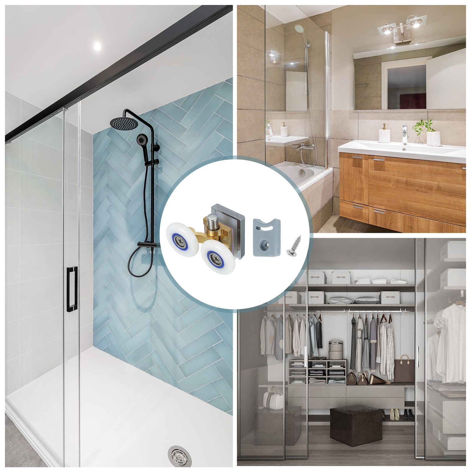 Unique Bargains S25093001UX8310 Tub-Shower-Door-Rollers - View #6