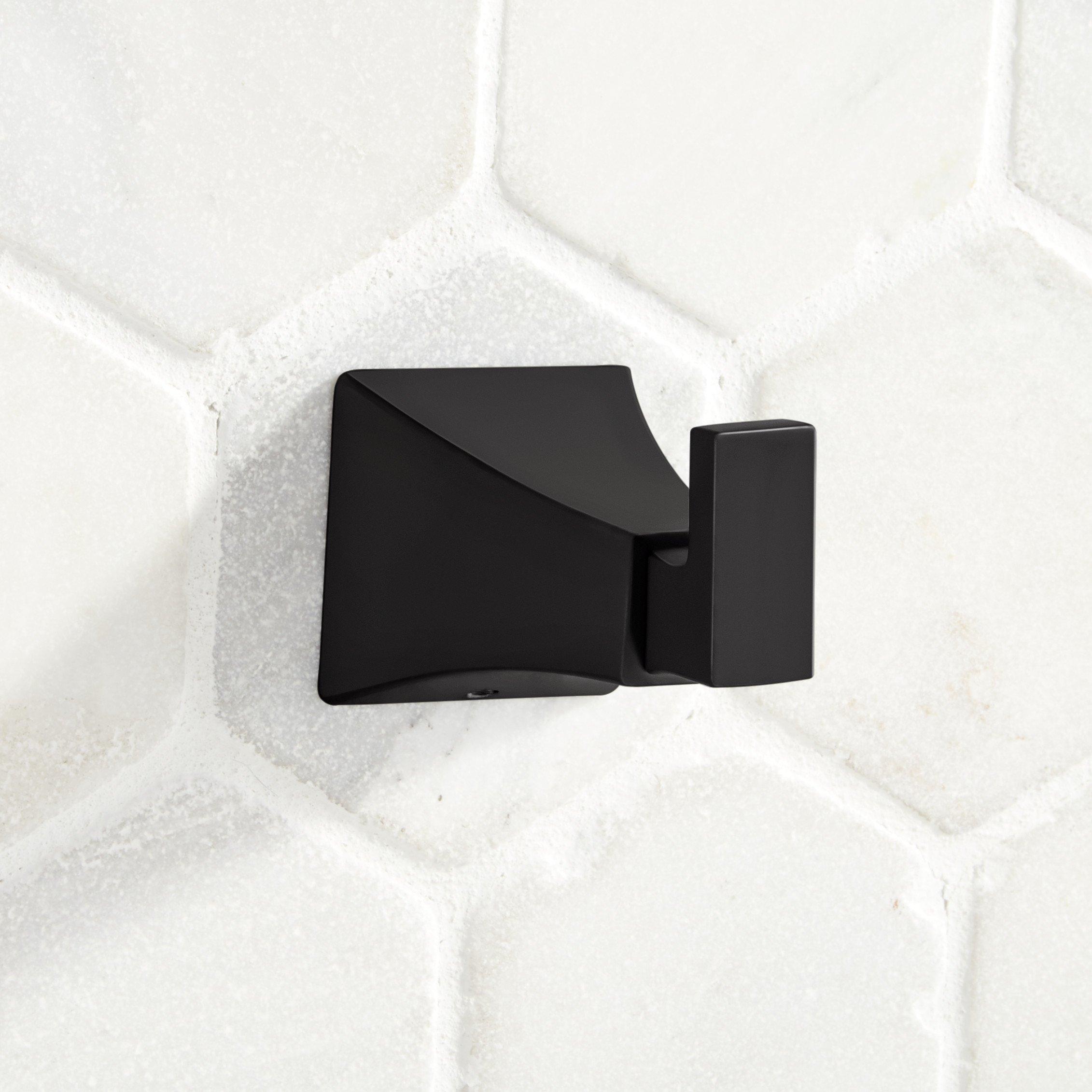 Signature Hardware 477019 Matte Black Single -Hook Wall mount Towel Hook