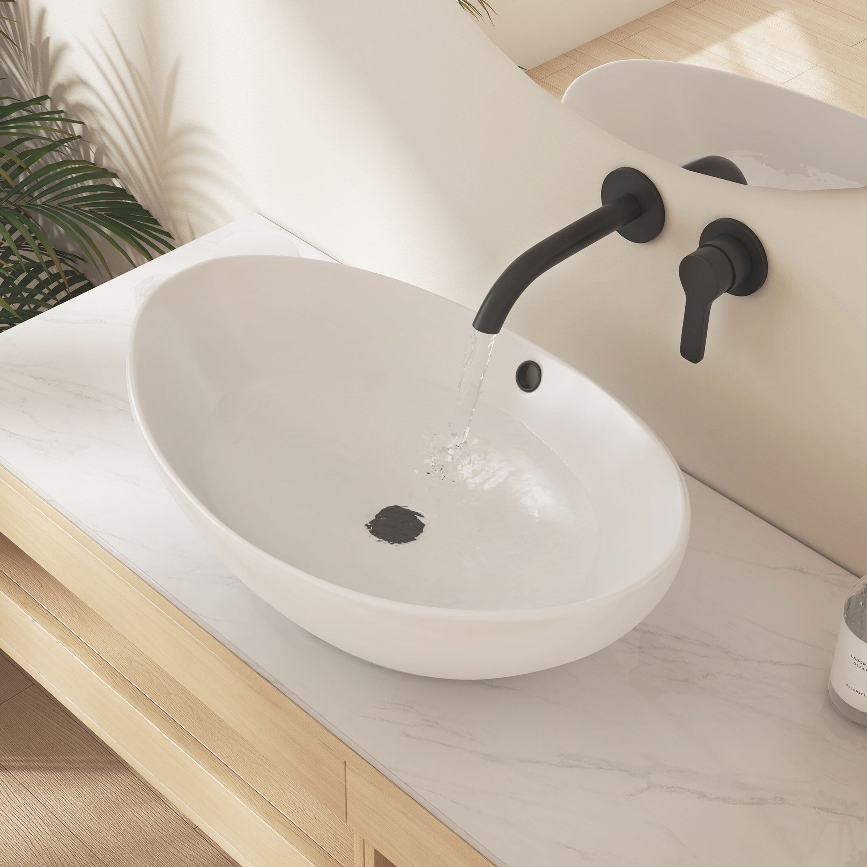 Eridanus ERI-VB-071 Eclisse Vitreous china Vessel Elliptical Modern Crisp White Bathroom Sink ( 23.25-Inches x 15.375-Inches )