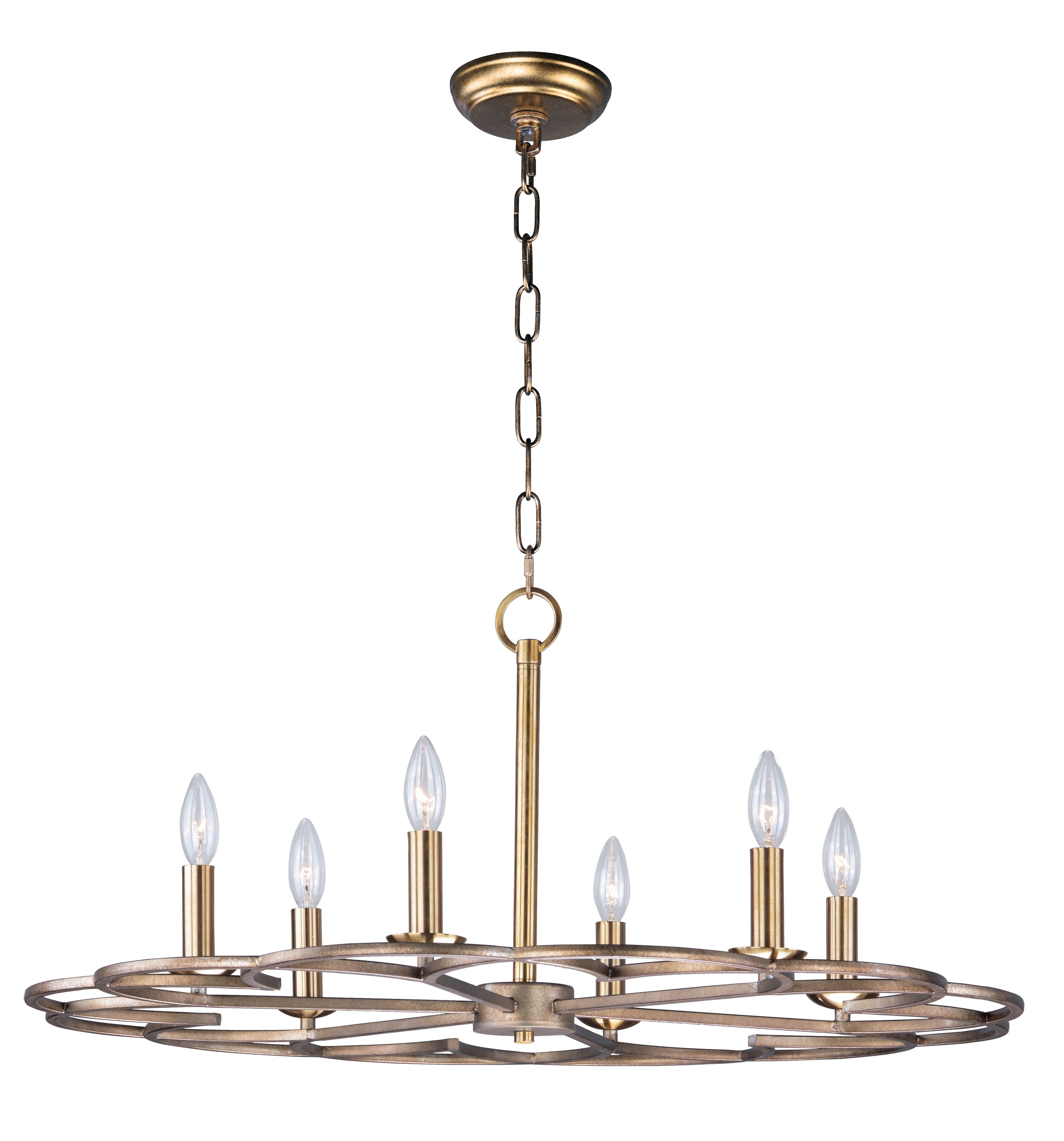 Maxim Lighting 24739BZF Helix 6-Light Bronze Fusion Rustic Dry rated Chandelier