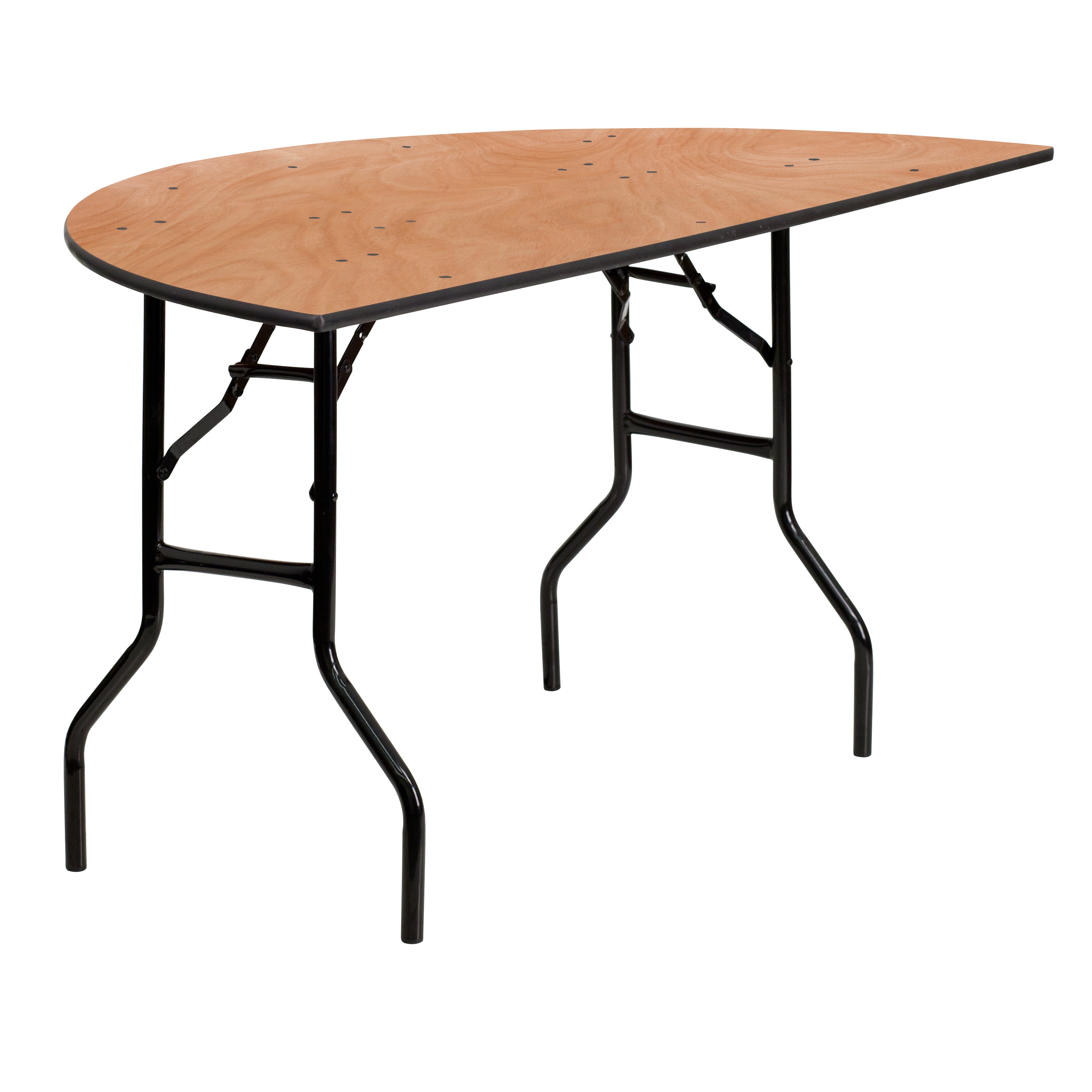 Flash Furniture 5-ft x 2.5-ft Indoor Semicircular Plastic Brown Folding  Banquet Table (5-Person) in the Folding Tables department at