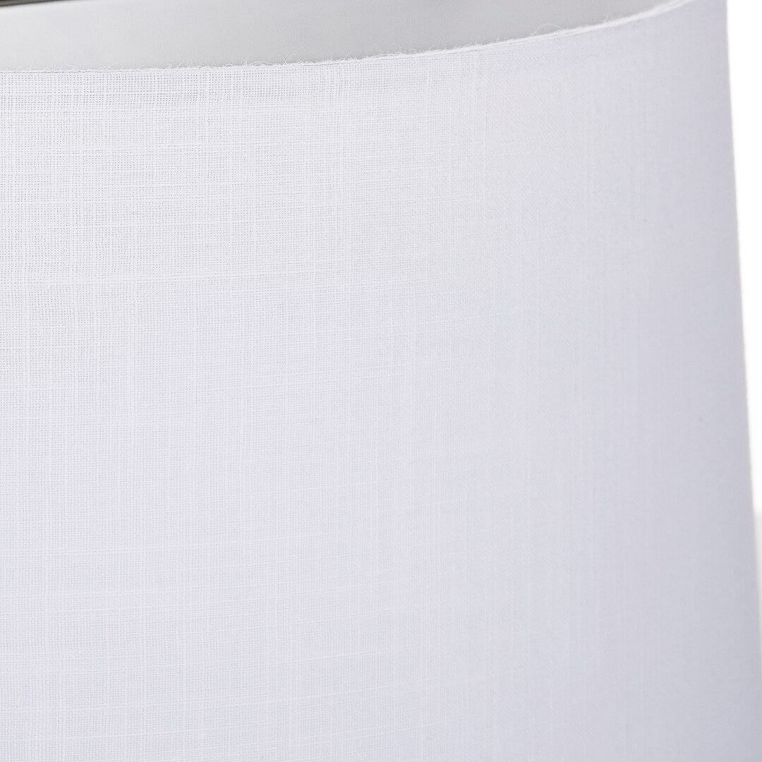 allen + roth 10-in x 15-in White Linen Fabric Drum Lamp Shade in