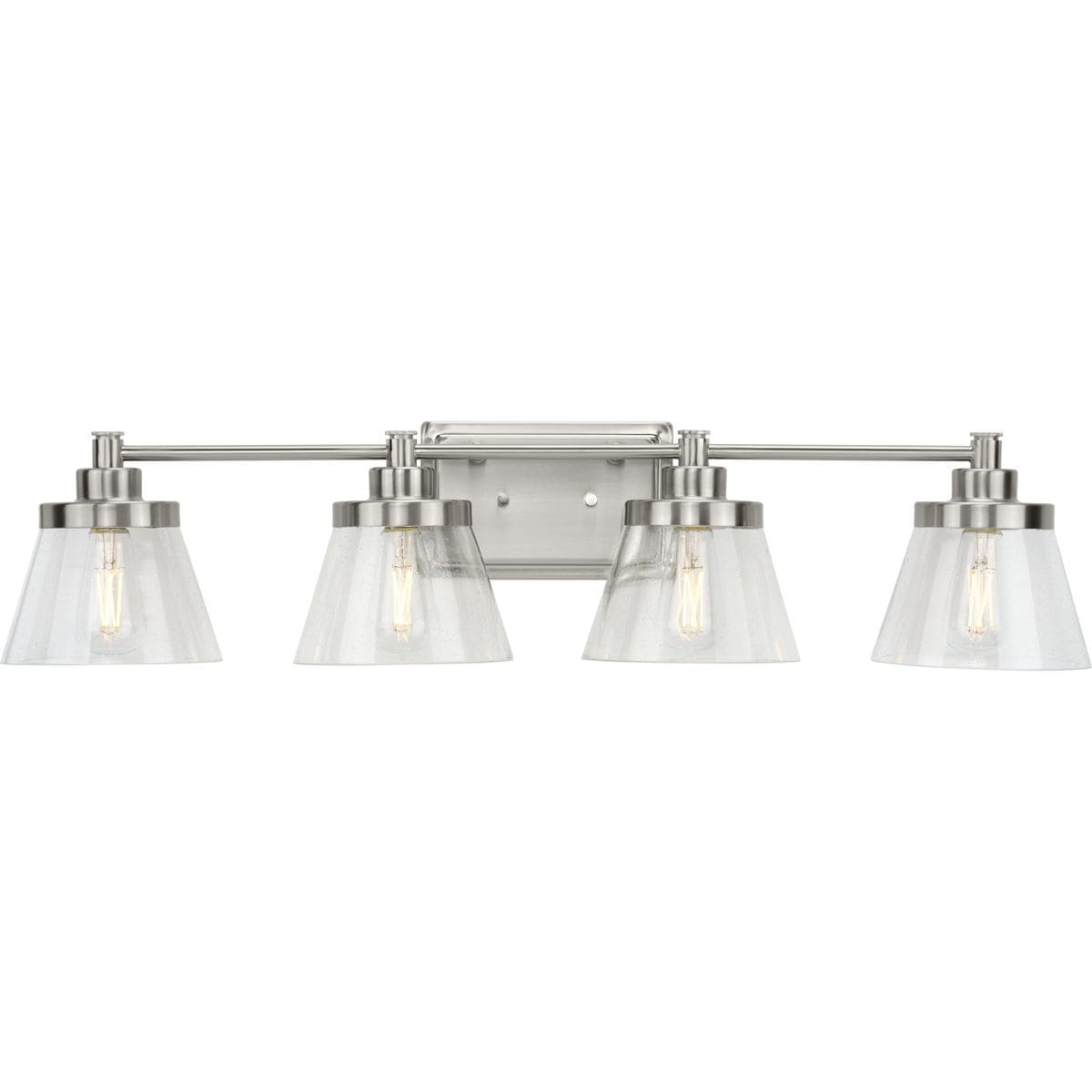 Progress Lighting Hinton 33.5-in 4-Light Brushed Nickel Farmhouse ...