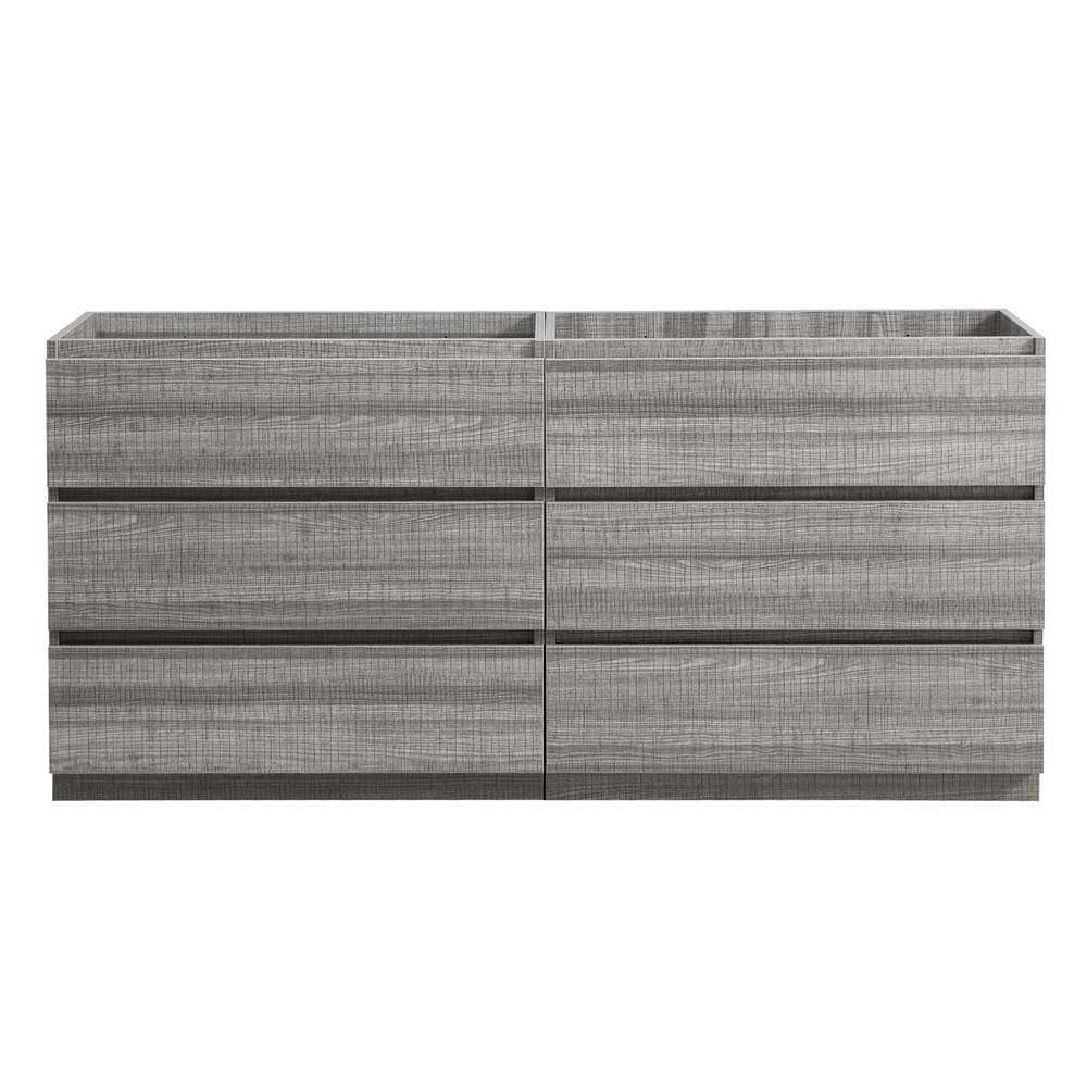 Fresca FCB93-3636HA-D Lazzaro 72-in Ash Gray - 2 PCS Bathroom Vanity Base Cabinet without Top