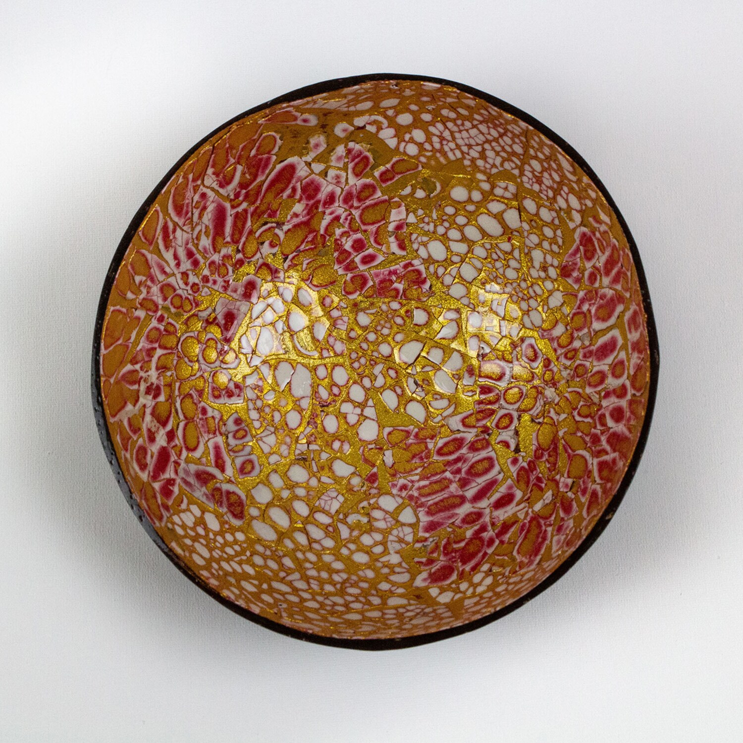 La Pastiche Red Coconut Shell Modern Decorative Bowl In The Decorative ...