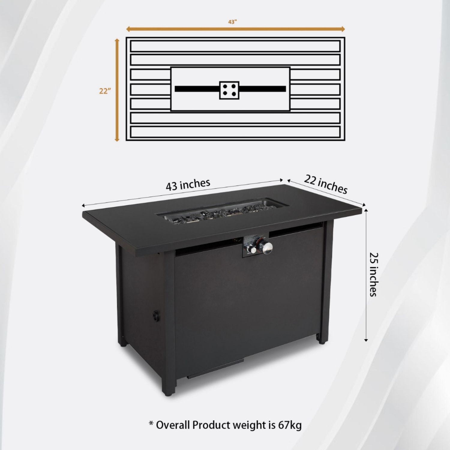 REIBII FXLS0605-511B27 Outdoor-Gas-Firepits - View #2