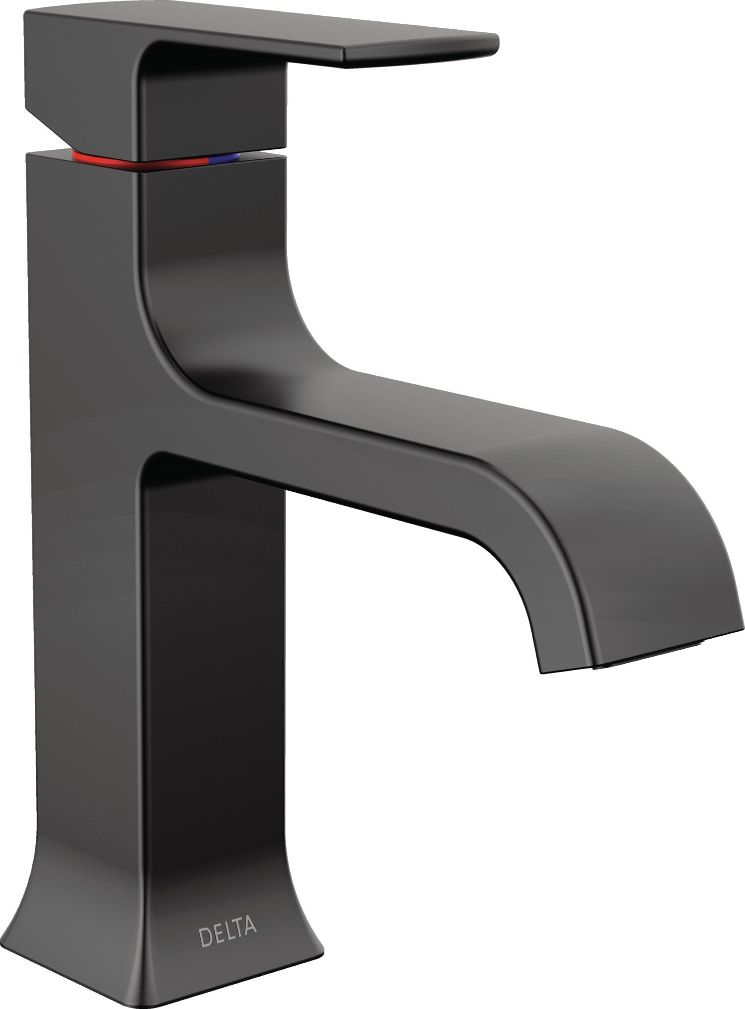 Delta 539-BLMPU-DST Velum Matte Black Single hole 1-handle WaterSense Low-arc Residential Handle Bathroom Sink Faucet with Drain with Deck Plate