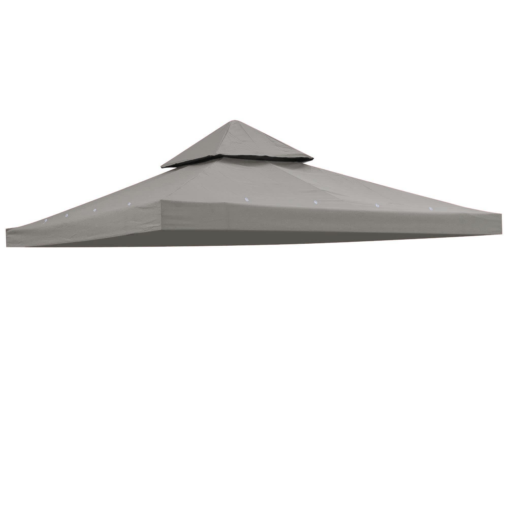 Yescom 07TOP008-8TWP-G09-LO 8 FTx8 FT UV30+ Gazebo Canopy Replacement Top Cover PU Water Resistance for 2 Tier Outdoor Patio Garden Party Gray