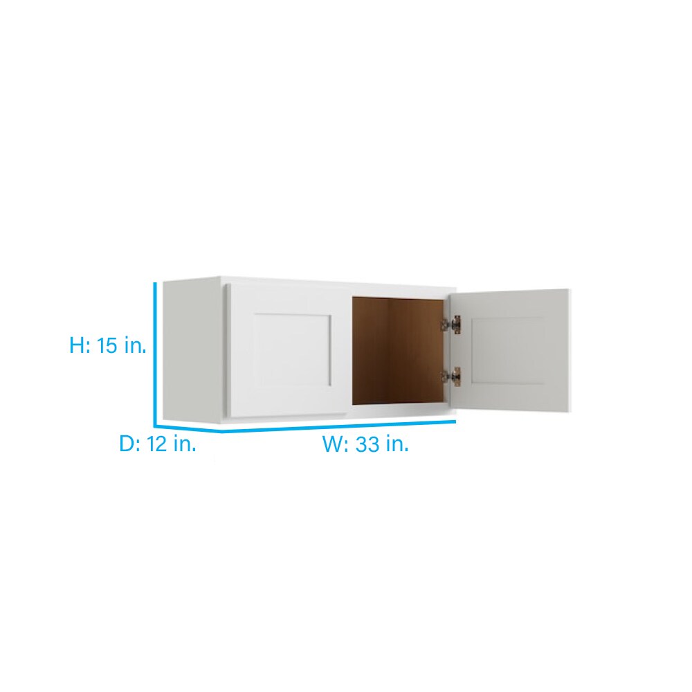 RELIABILT 33-in W x 15-in H x 12-in D Grey Wall Fully Assembled Plywood Cabinet (Shaker Door Style)