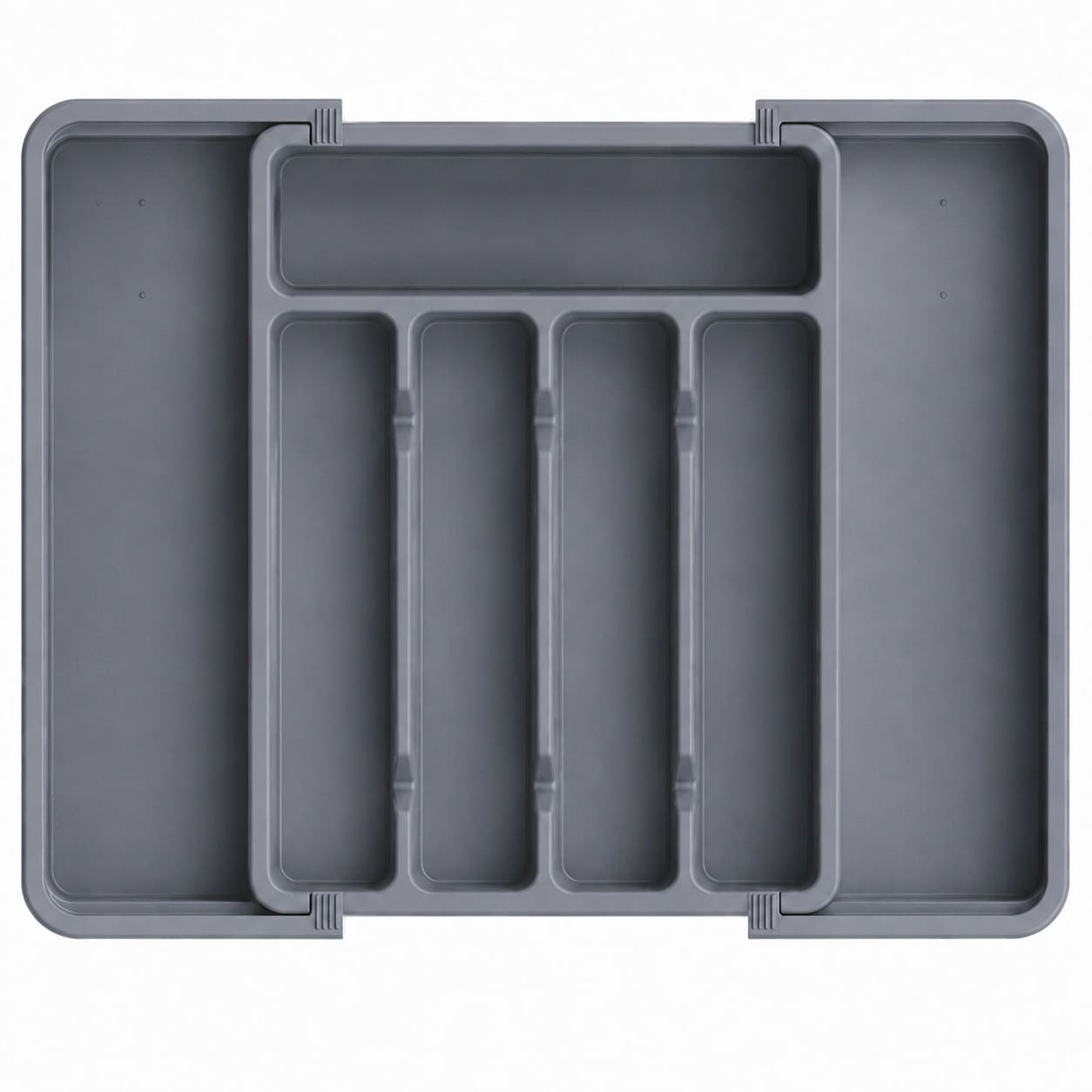 Aoibox  Expandable Silverware Drawer Organizer for Kitchen Flatware in Medium Gray 12 3 x 14 5 x 1 65 inches