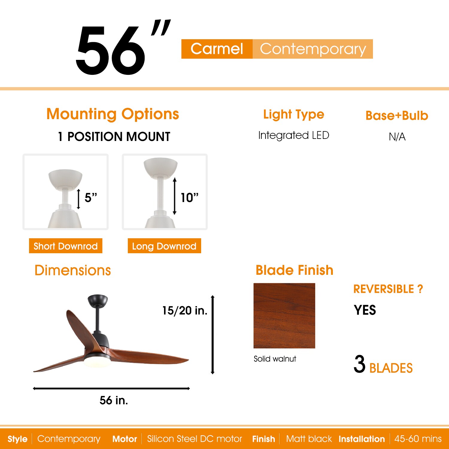 Kahomvis KB-QP56K-01BK Ceiling-Fans - View #8